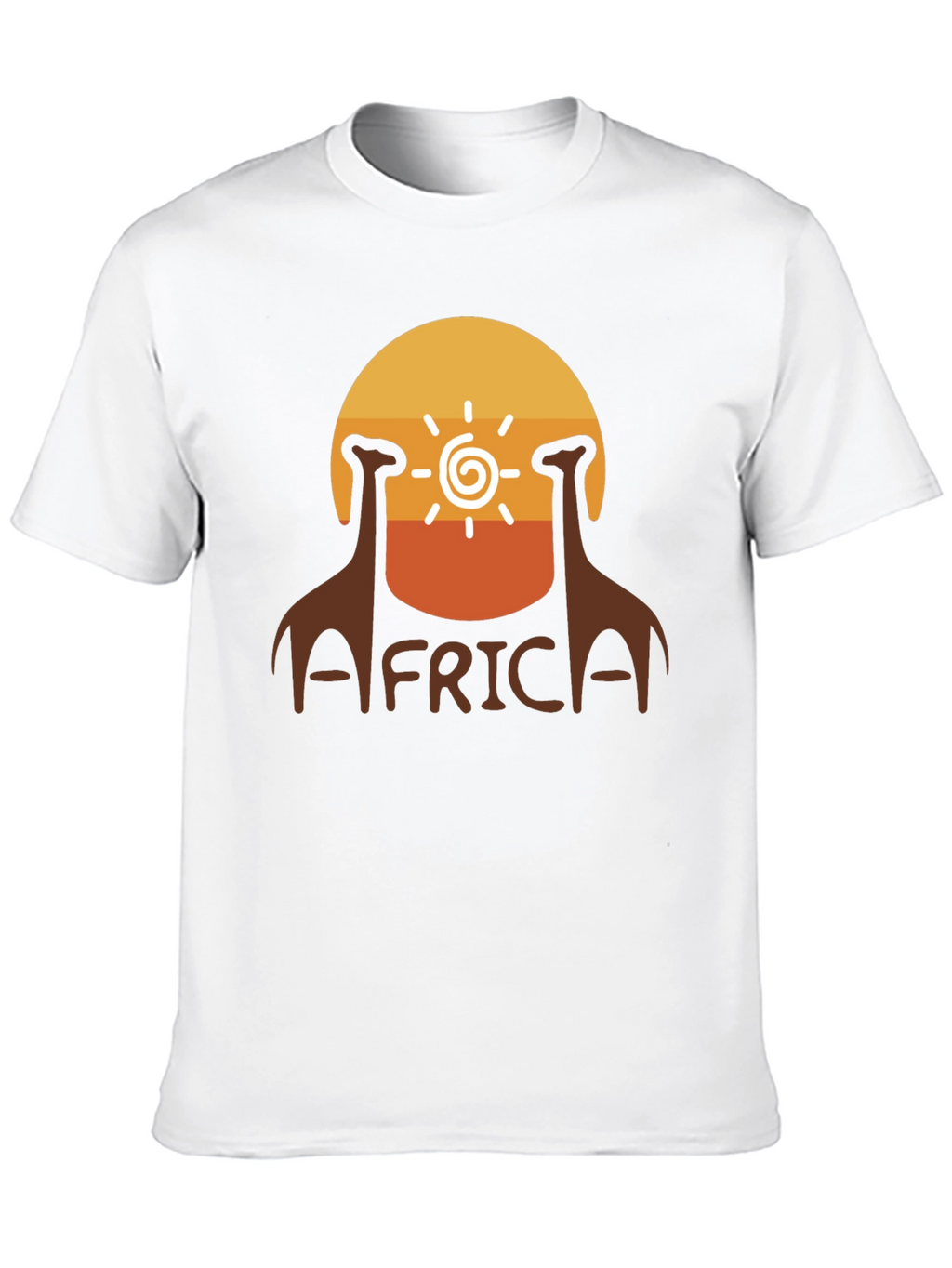 Africa Giraffe Sunset T-Shirt - Black