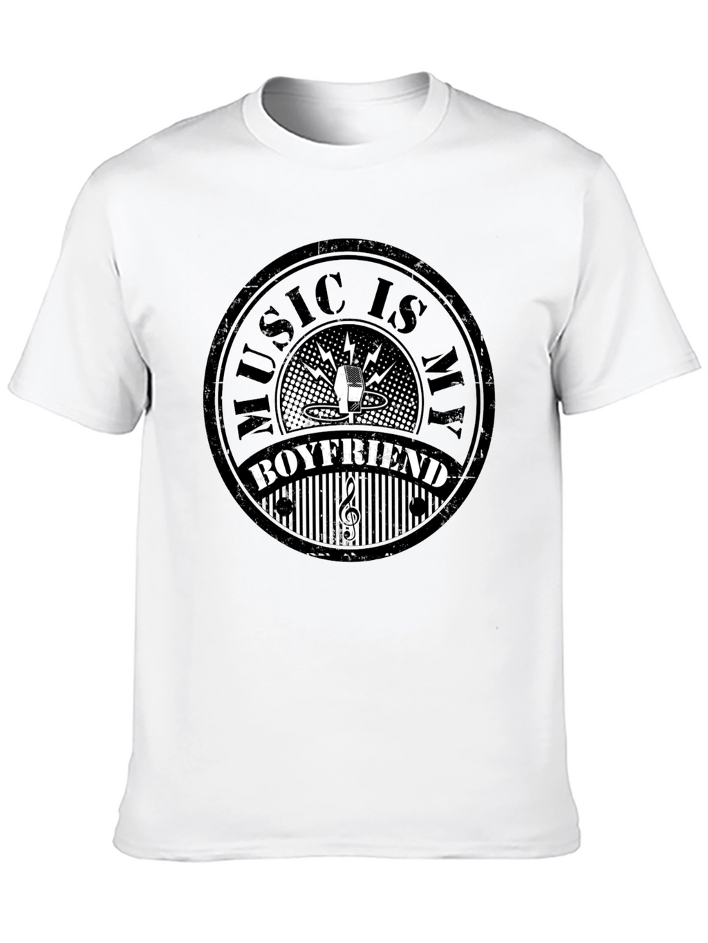 Music is My Boyfriend Black Graphic Tee