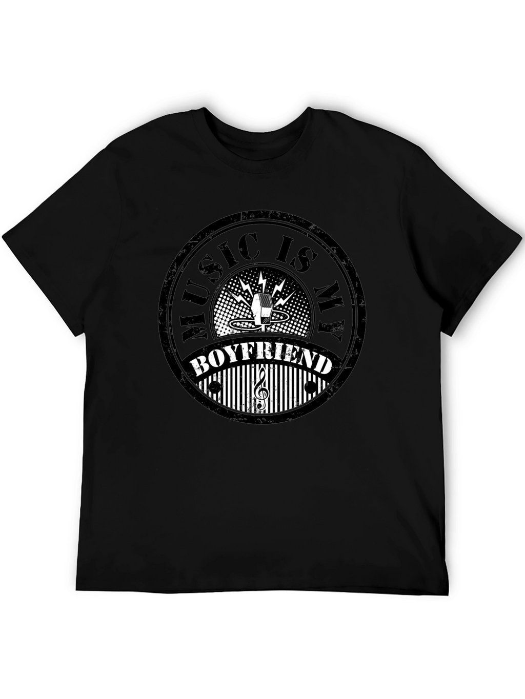 Music is My Boyfriend Black Graphic Tee
