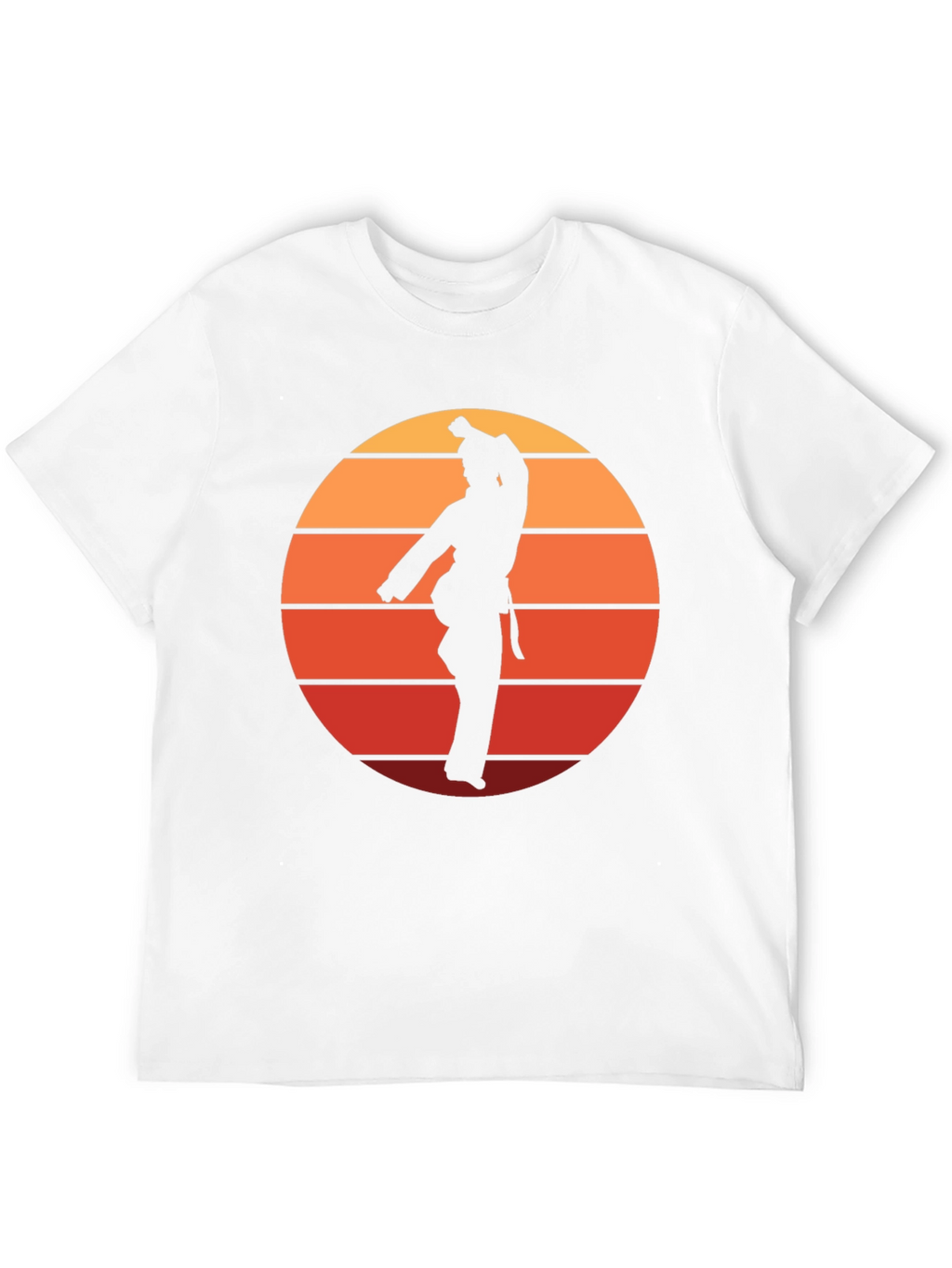 Retro Karate Sunset Graphic Tee - Black