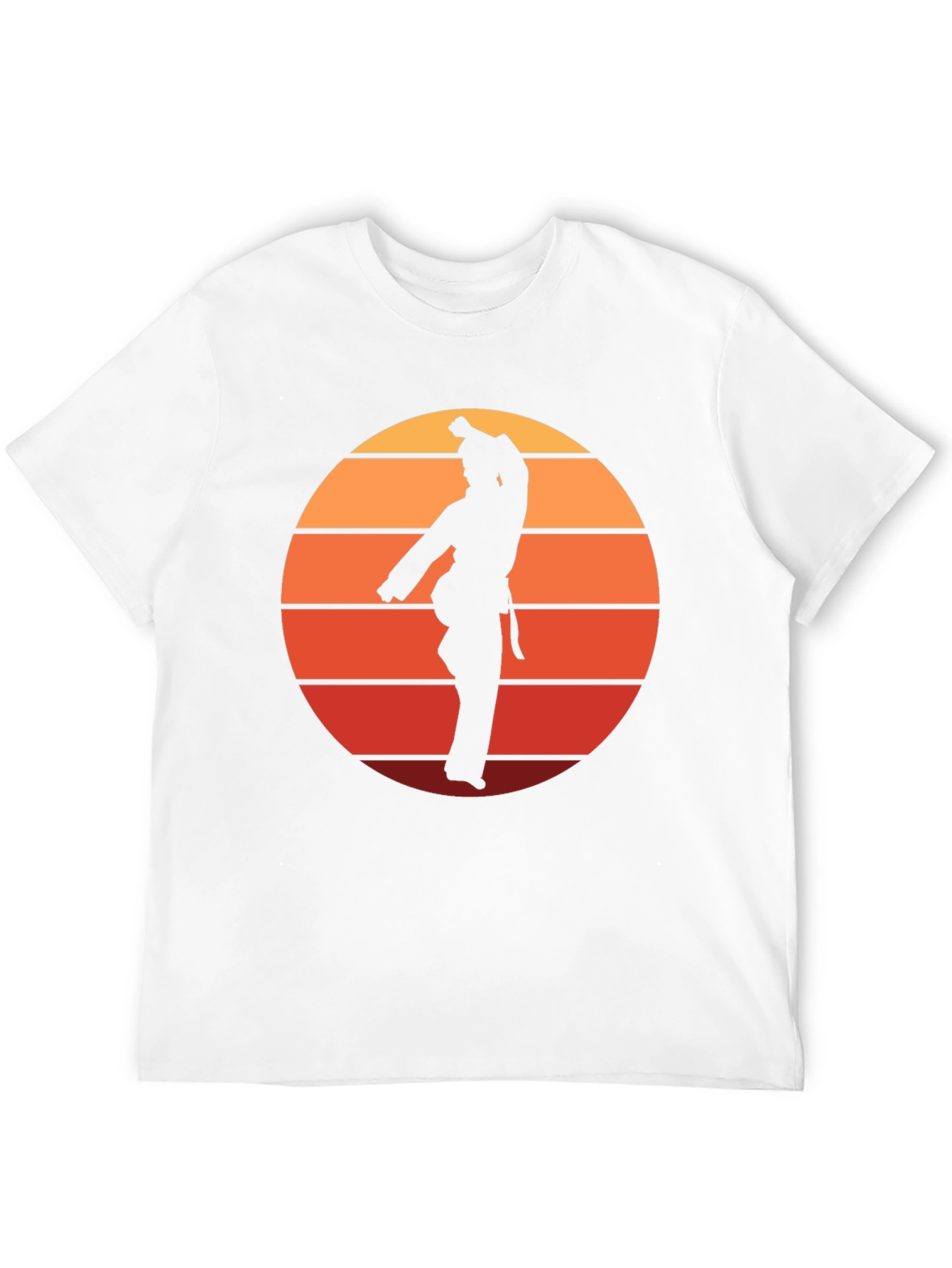 Retro Karate Sunset Graphic Tee - Black