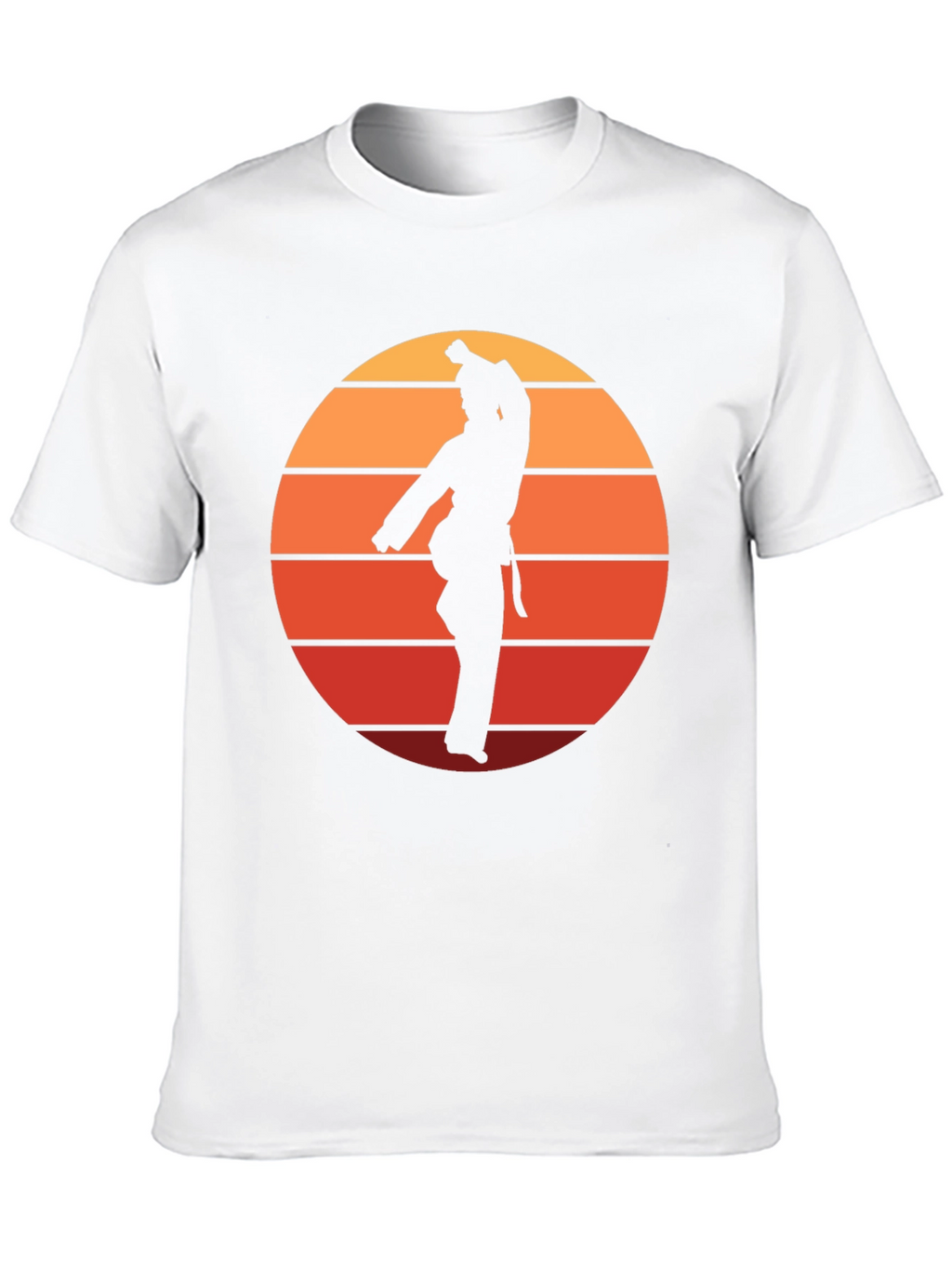 Retro Karate Sunset Graphic Tee - Black