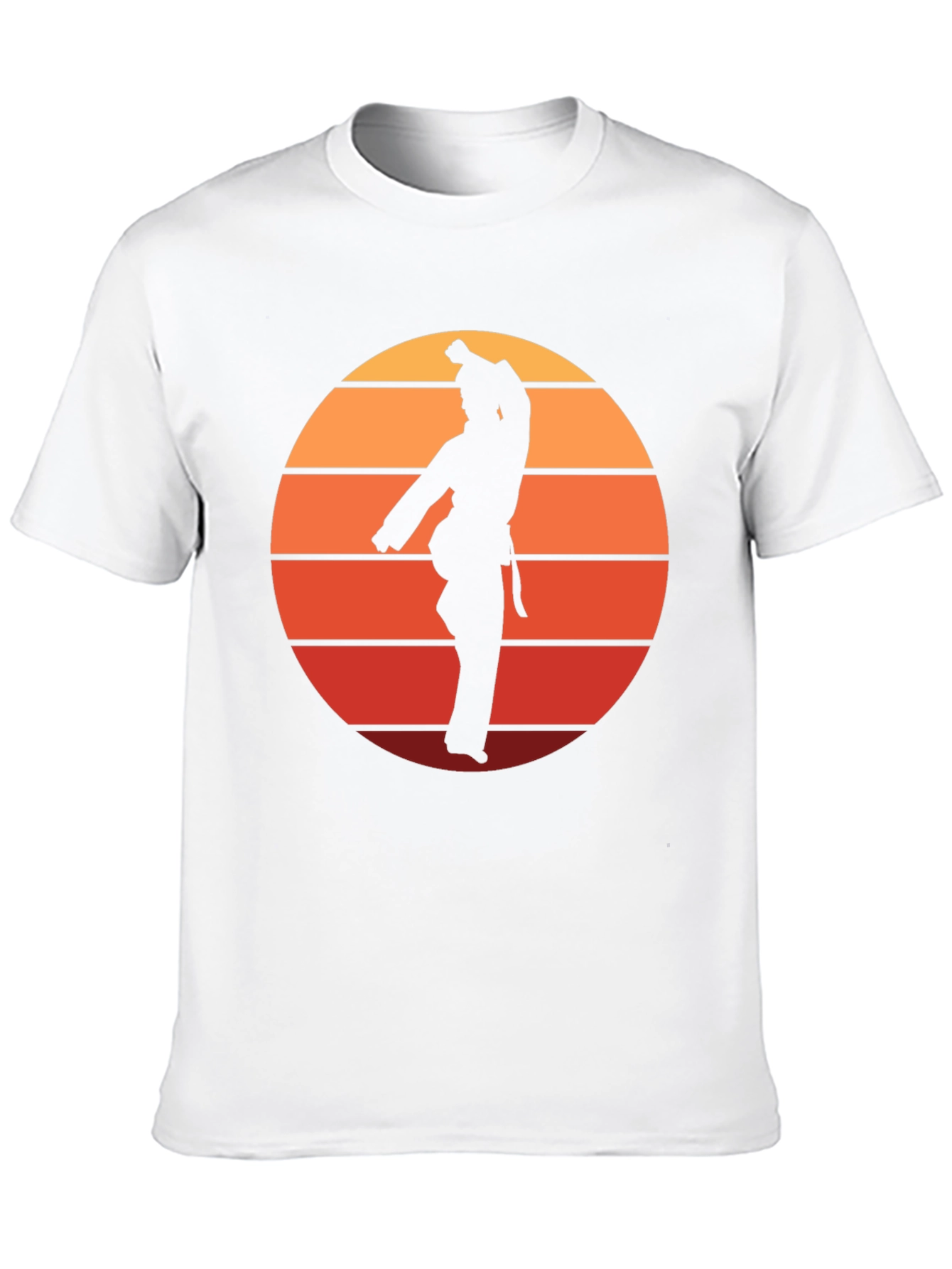 Retro Karate Sunset Graphic Tee - Black