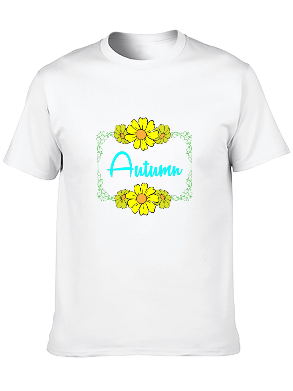 Autumn Floral Graphic Black T-Shirt