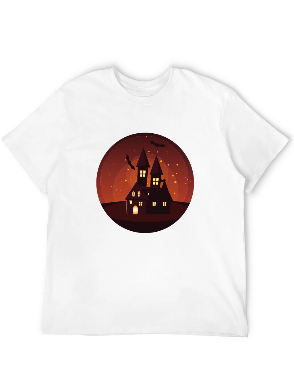 Spooky Halloween Haunted House Graphic Tee