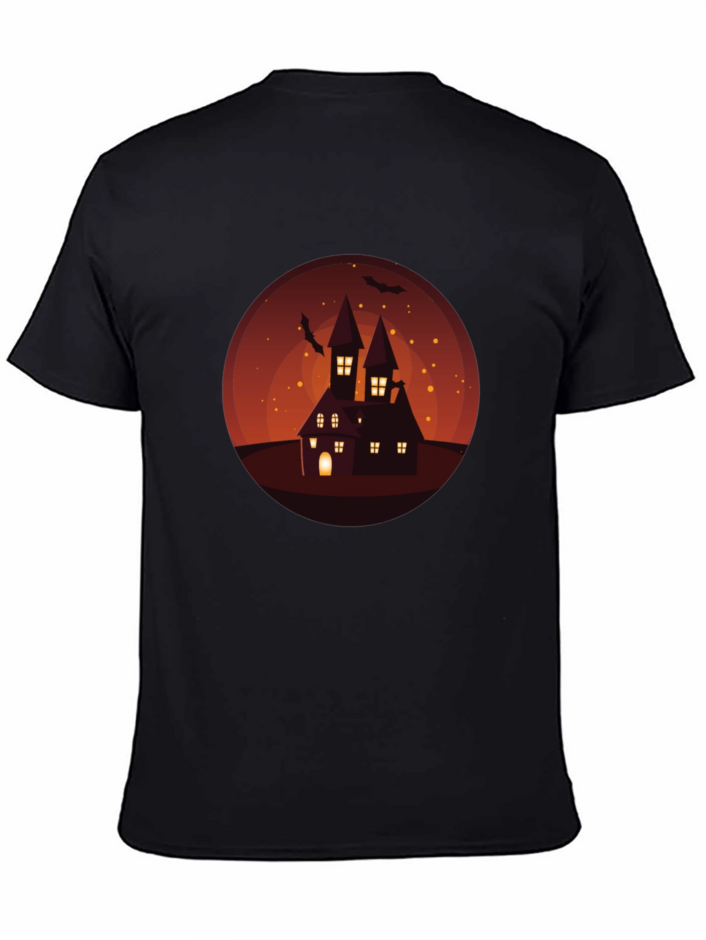 Spooky Halloween Haunted House Graphic Tee