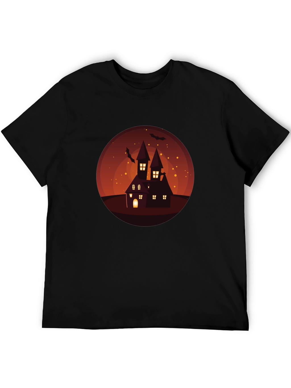 Spooky Halloween Haunted House Graphic Tee