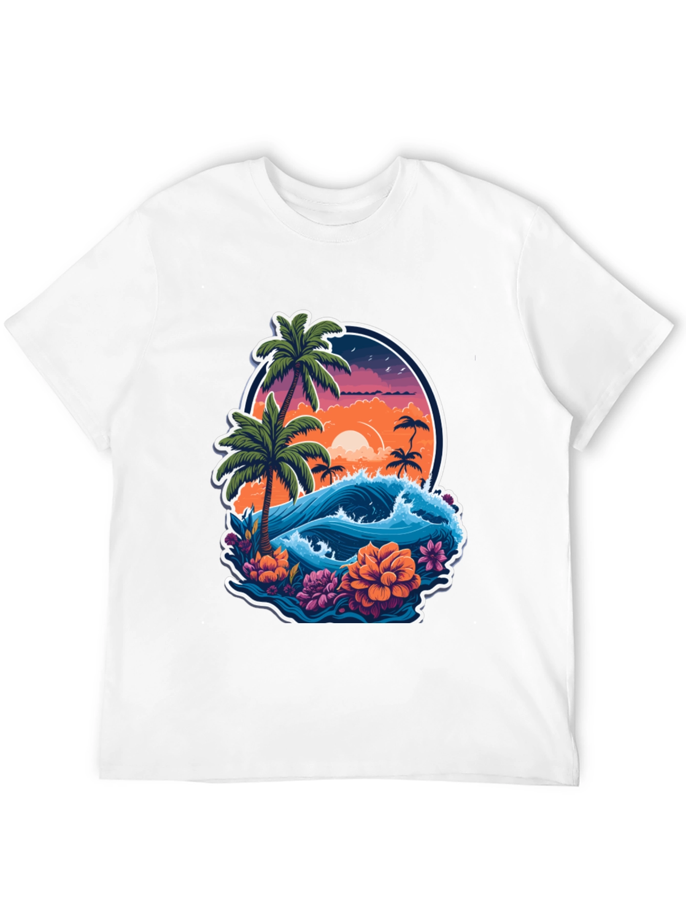 Tropical Sunset Graphic Tee - Island Vibes