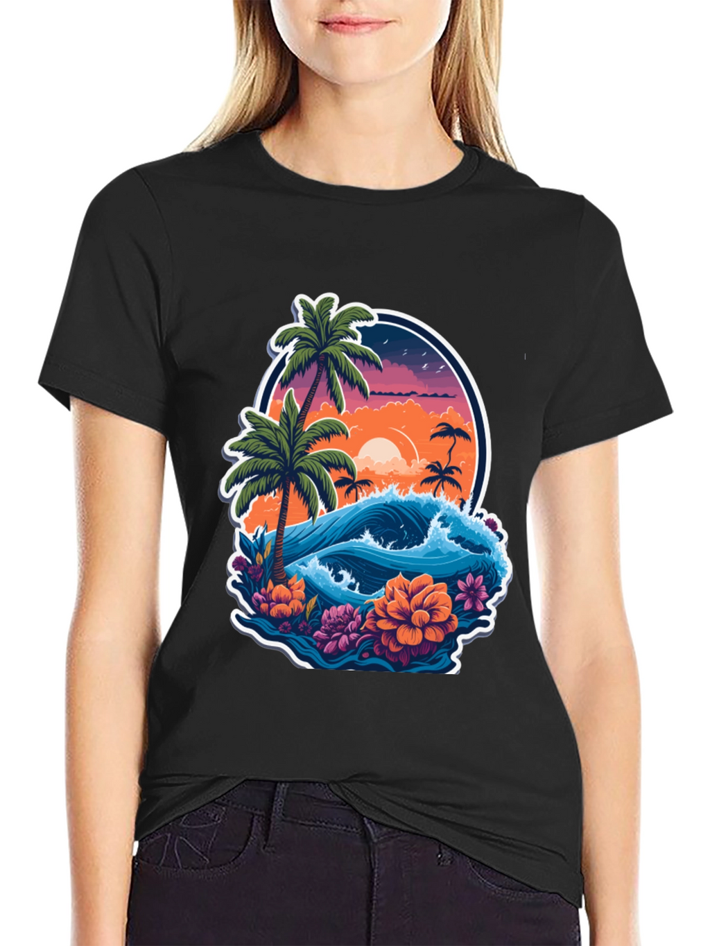 Tropical Sunset Graphic Tee - Island Vibes