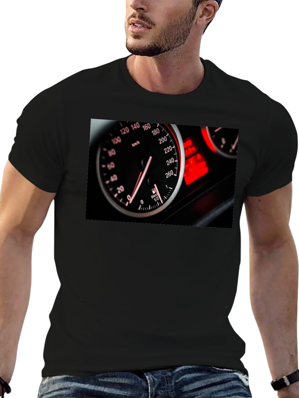 Speedometer Graphic T-Shirt - Black