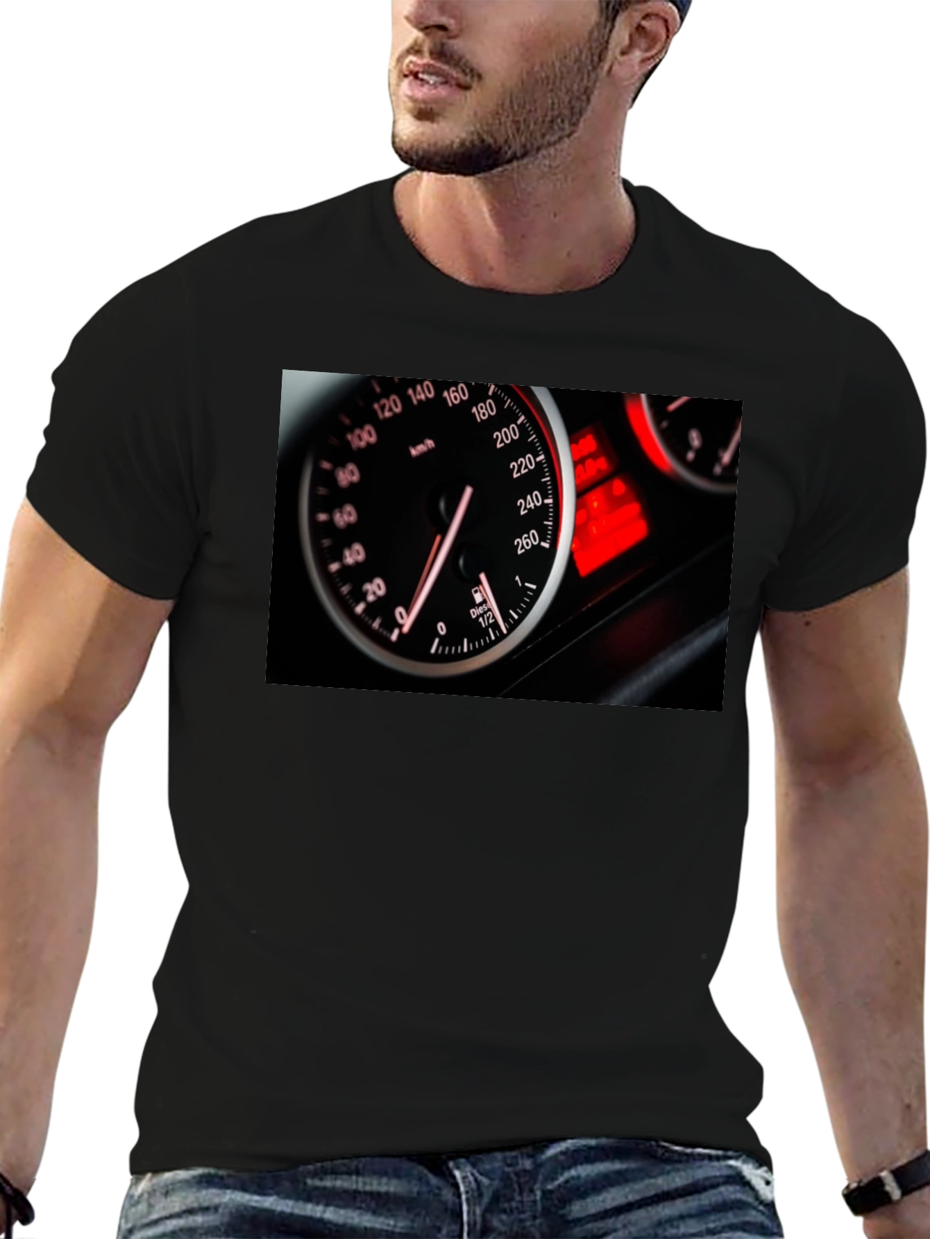 Speedometer Graphic T-Shirt - Black