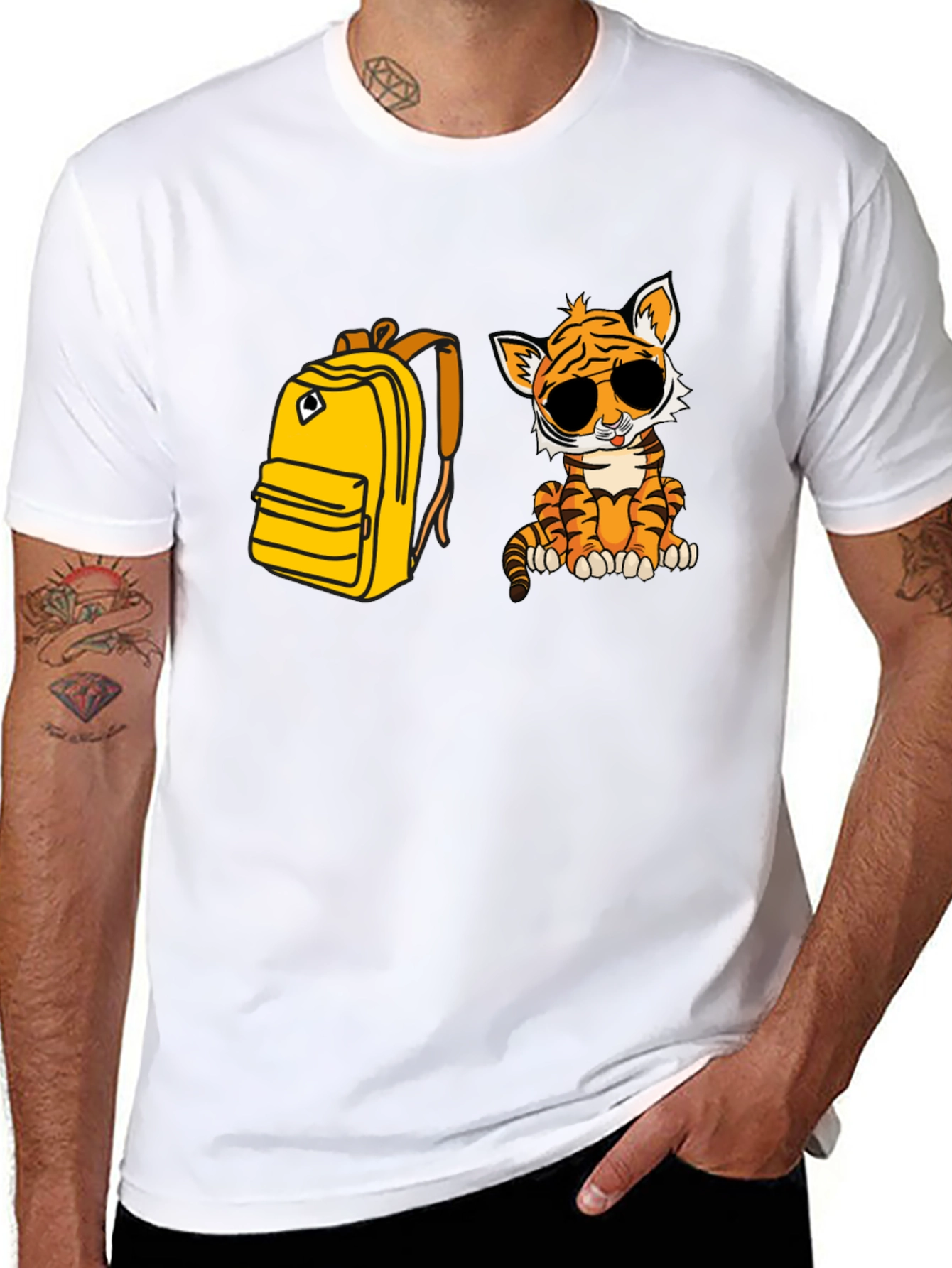 Tiger & Backpack Graphic Tee