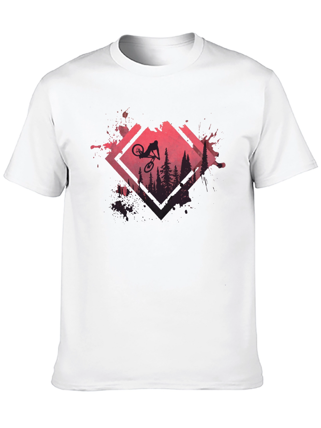 Mountain Bike Silhouette Graphic Tee - Black