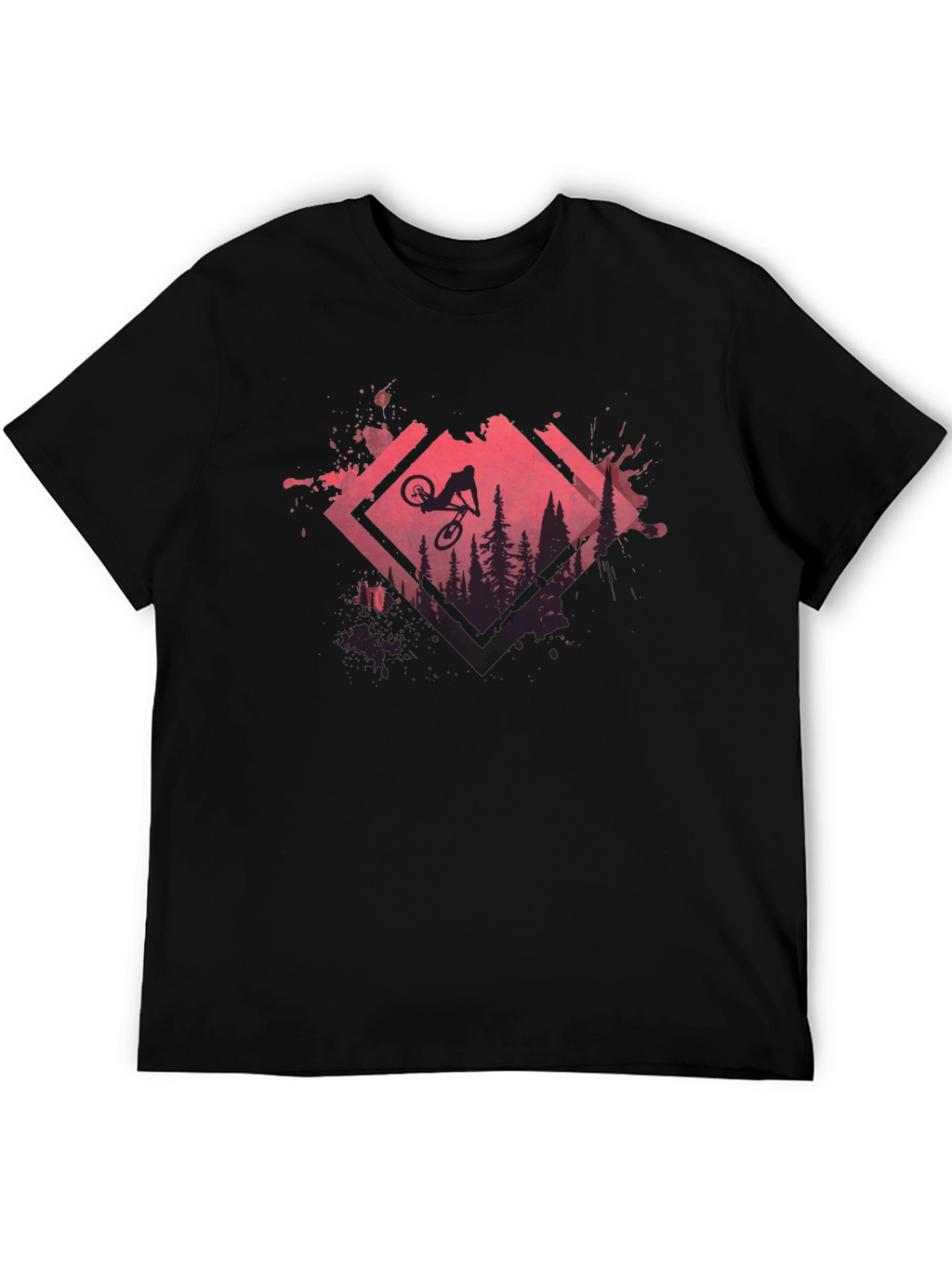 Mountain Bike Silhouette Graphic Tee - Black