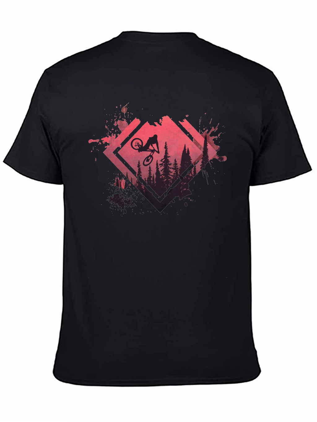 Mountain Bike Silhouette Graphic Tee - Black