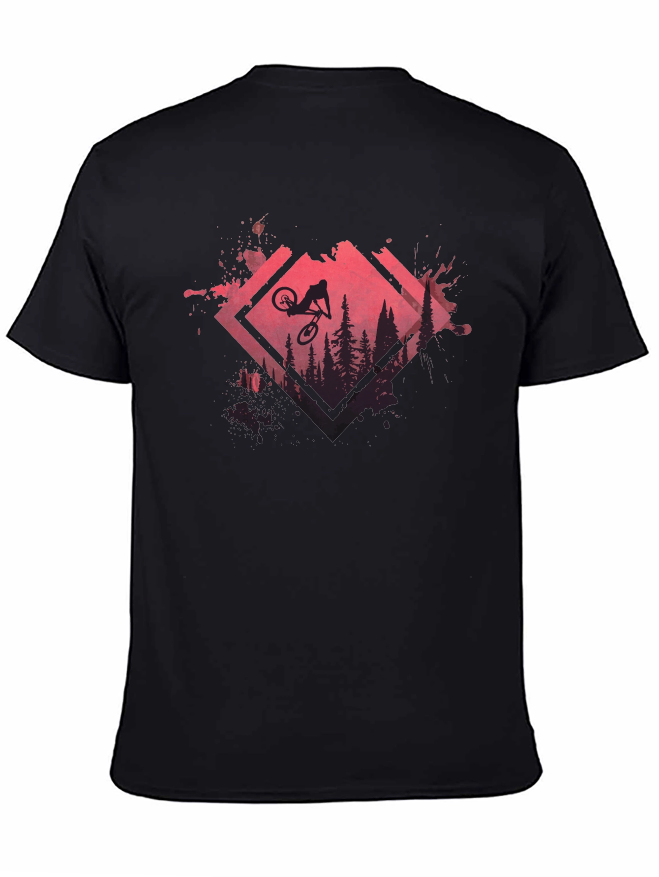 Mountain Bike Silhouette Graphic Tee - Black