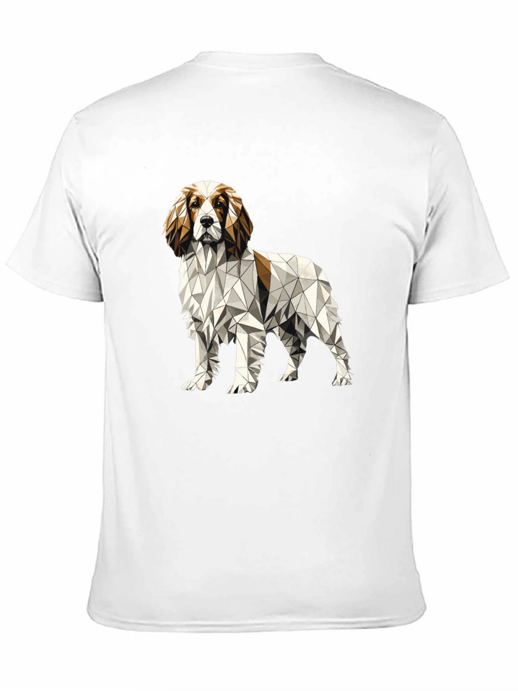 Geometric Dog Graphic Tee - Unique Poly Art Shirt