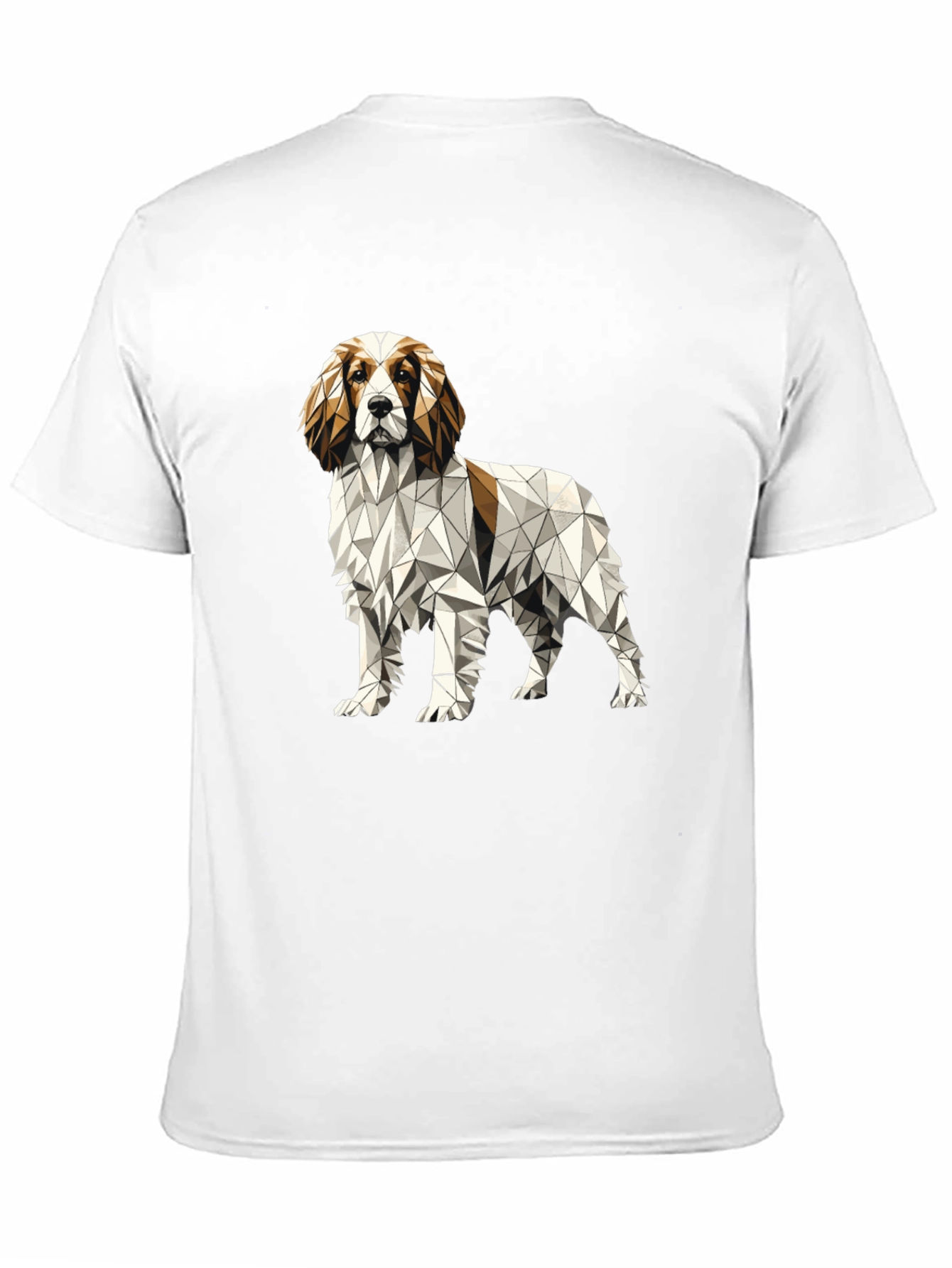 Geometric Dog Graphic Tee - Unique Poly Art Shirt