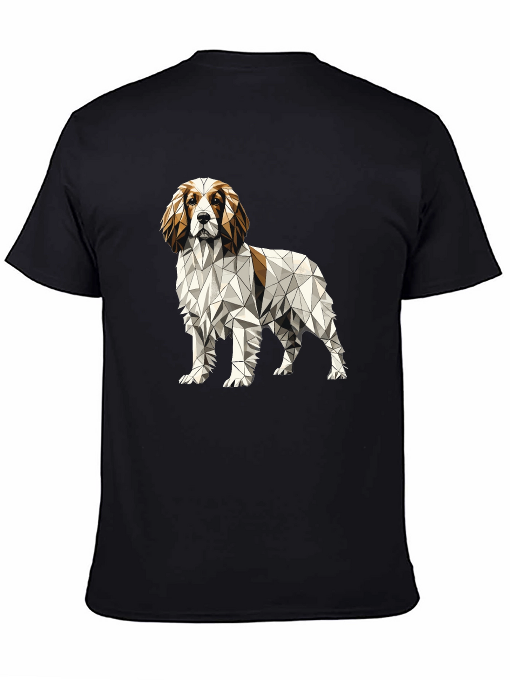 Geometric Dog Graphic Tee - Unique Poly Art Shirt