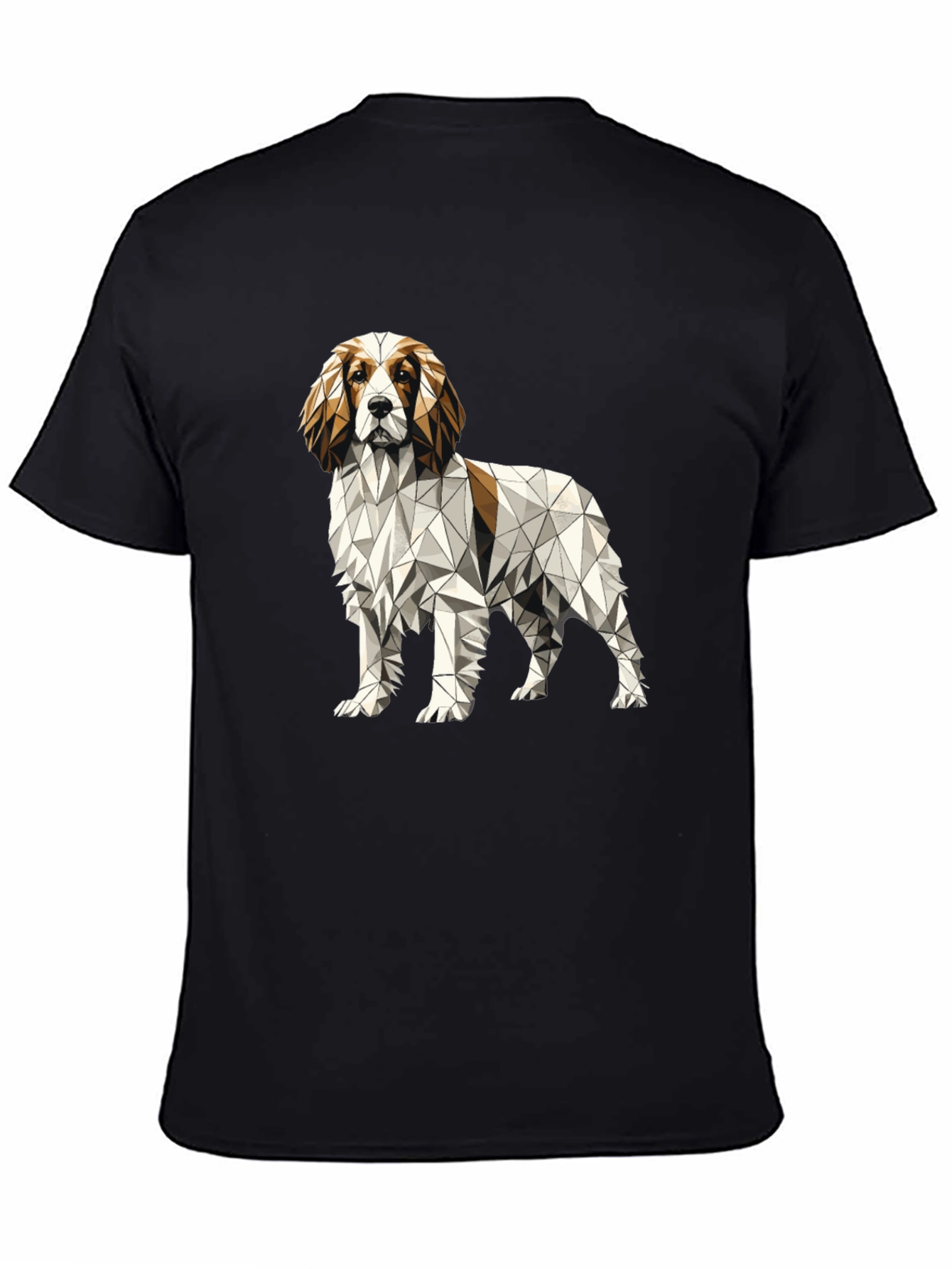Geometric Dog Graphic Tee - Unique Poly Art Shirt