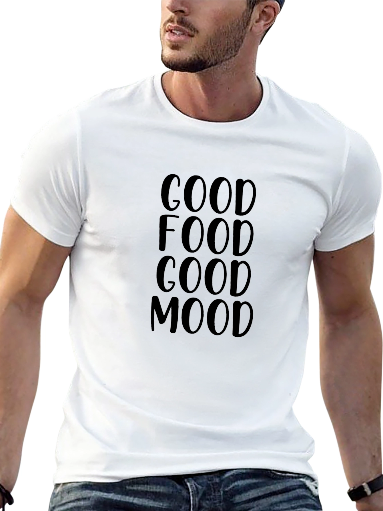 Good Food Good Mood Black Tee