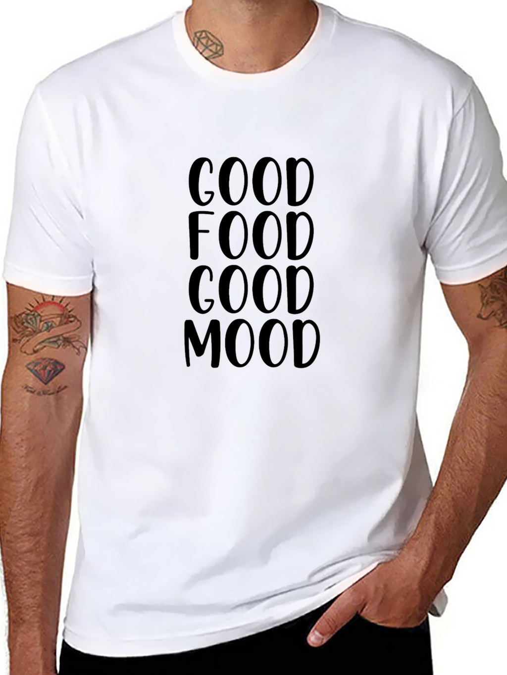 Good Food Good Mood Black Tee