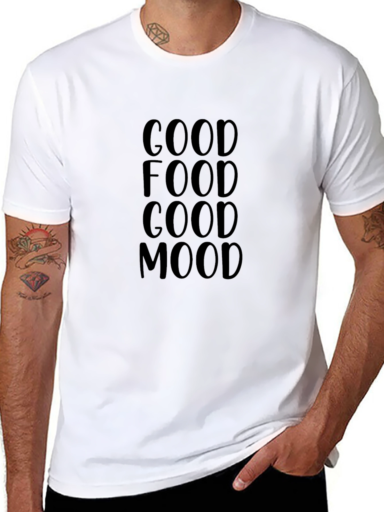 Good Food Good Mood Black Tee