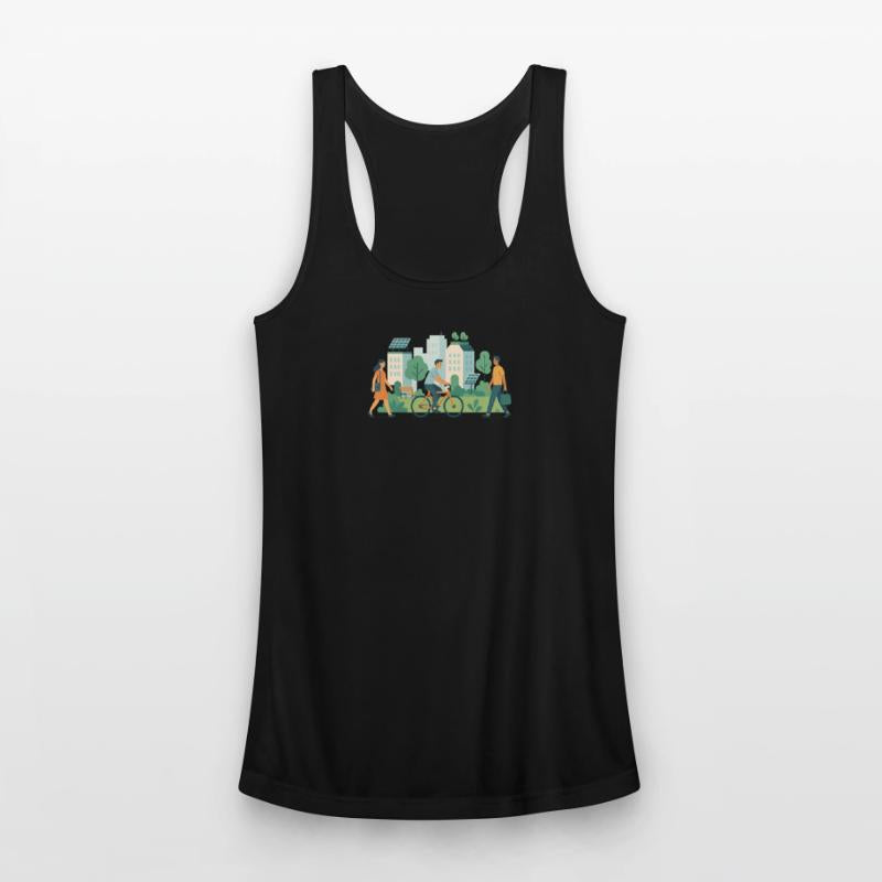 Eco-Friendly Urban Cycling Scene