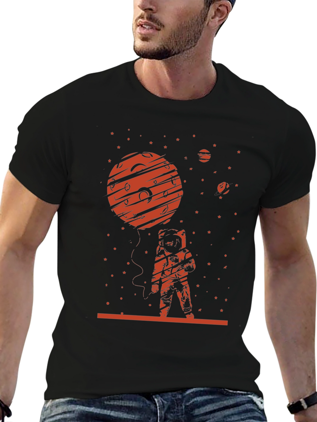 Astronaut Planet T-Shirt - Space Graphic Tee