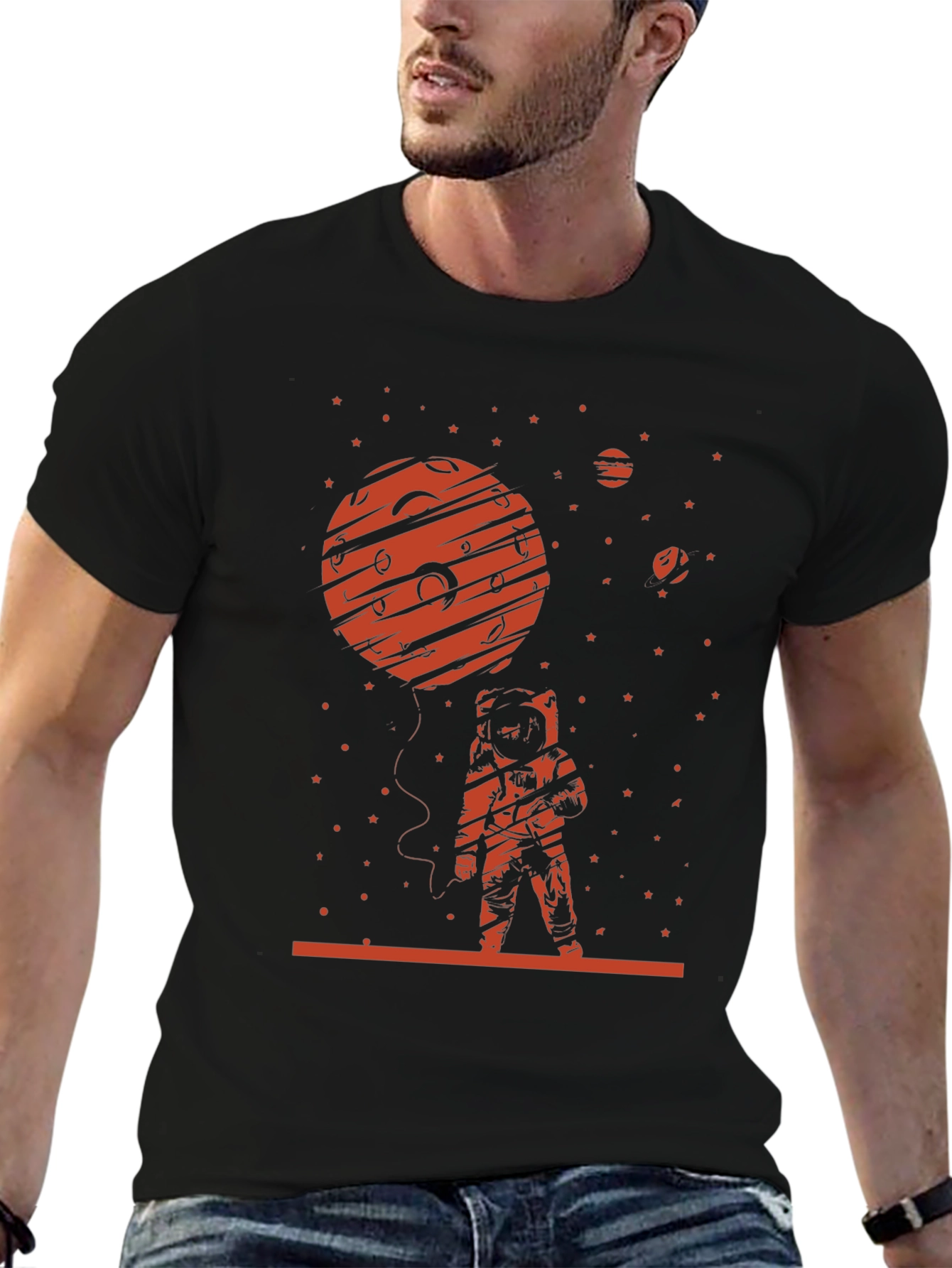 Astronaut Planet T-Shirt - Space Graphic Tee