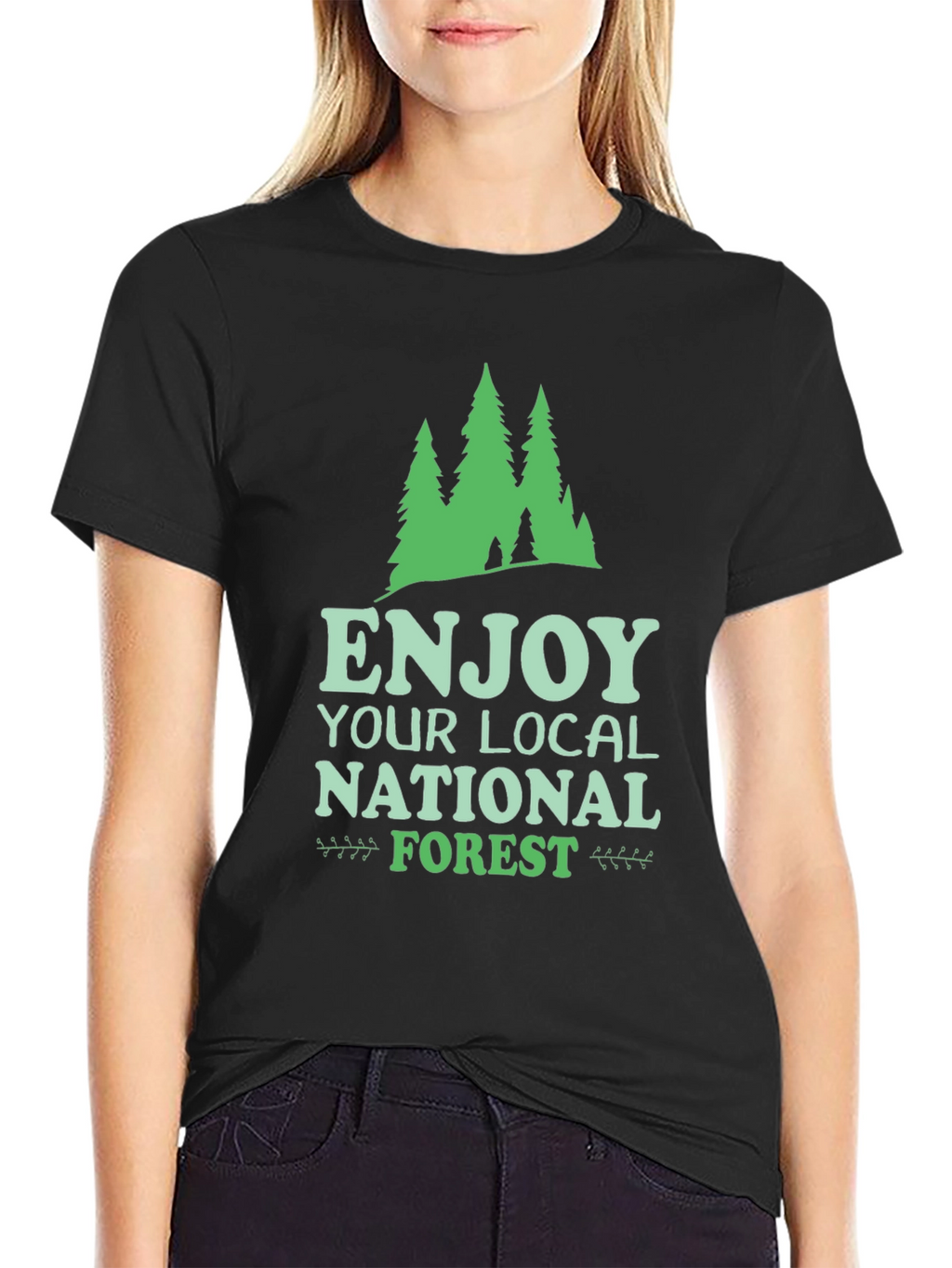 Enjoy Your Local National Forest Black Tee