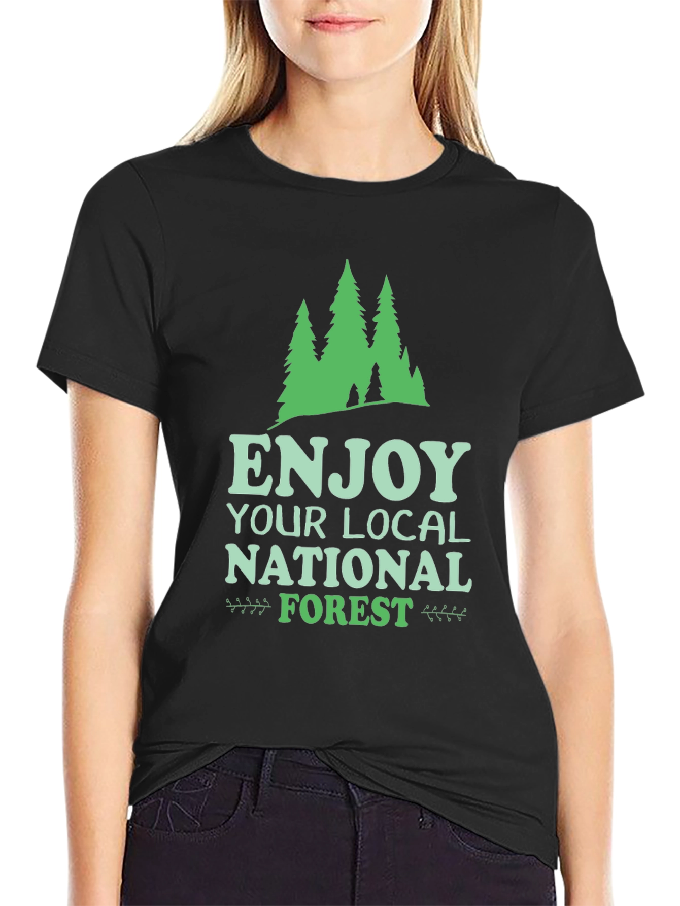 Enjoy Your Local National Forest Black Tee