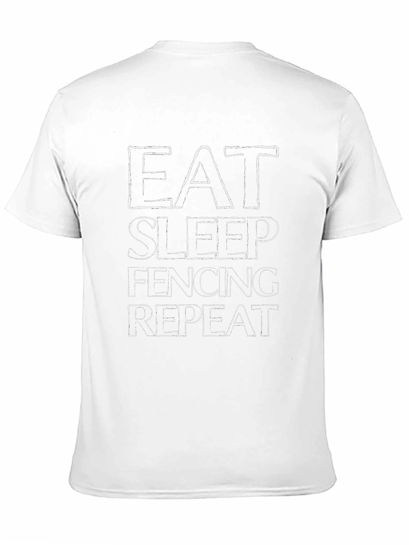 Eat Sleep Fencing Repeat Graphic T-Shirt - Black