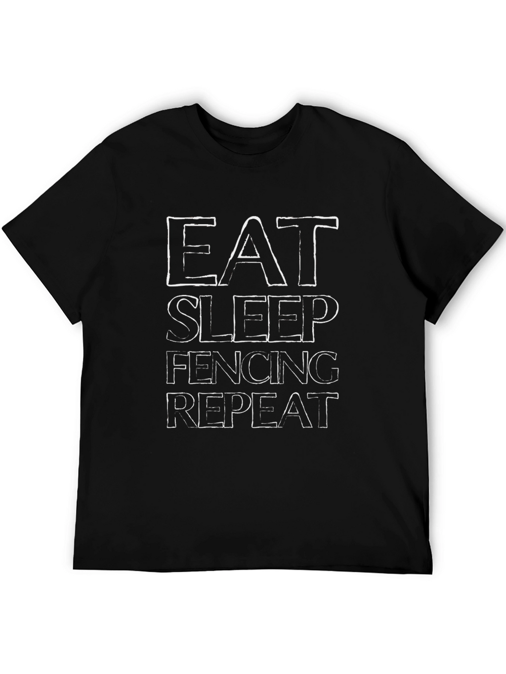 Eat Sleep Fencing Repeat Graphic T-Shirt - Black