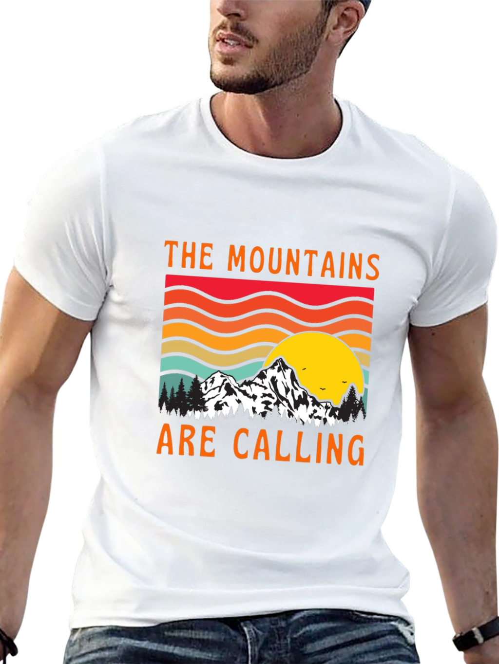 Mountains Are Calling Black Tee