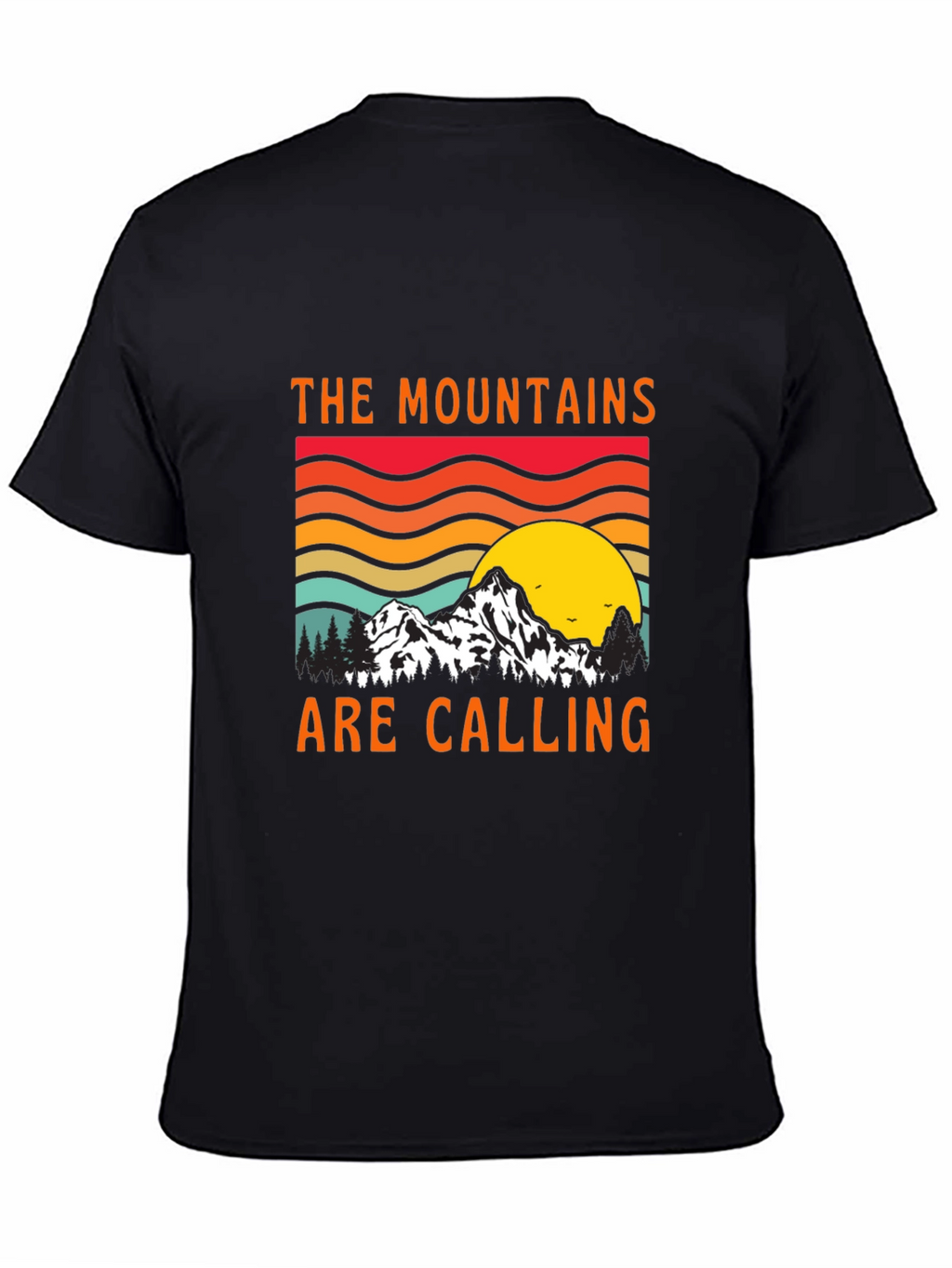 Mountains Are Calling Black Tee