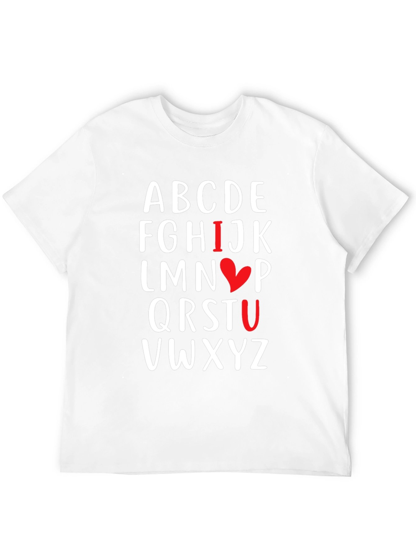 Alphabet I Love You Black T-Shirt