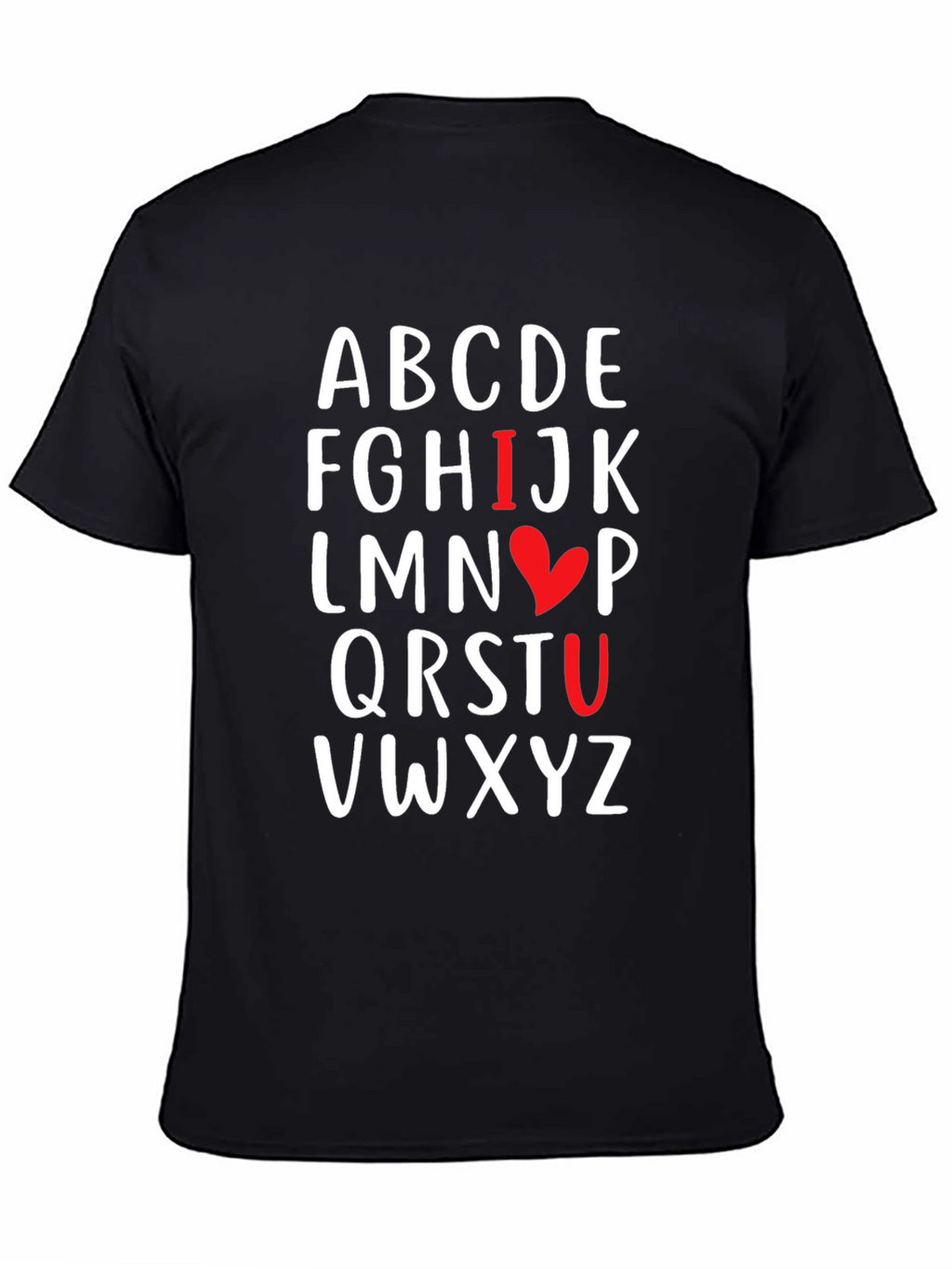Alphabet I Love You Black T-Shirt