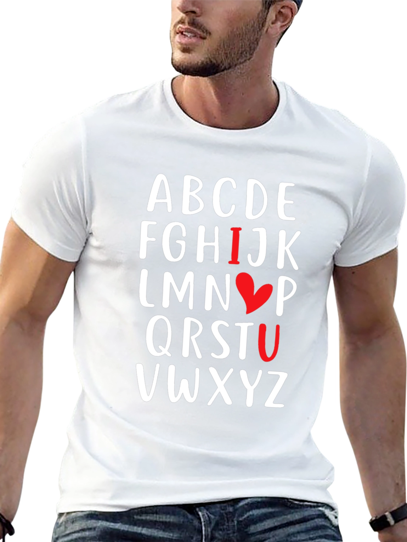 Alphabet I Love You Black T-Shirt