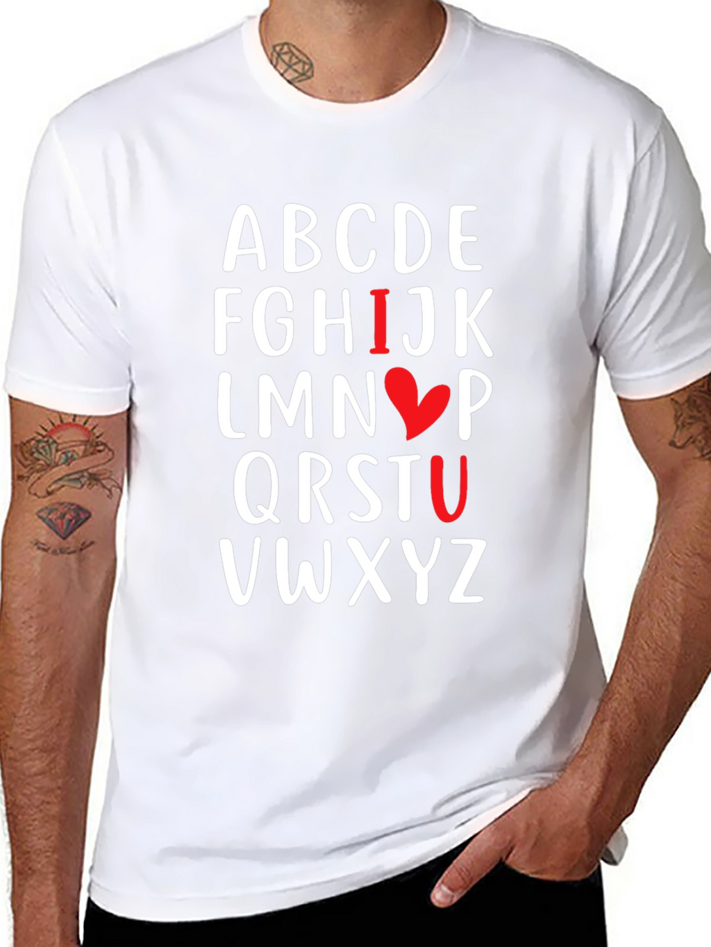 Alphabet I Love You Black T-Shirt