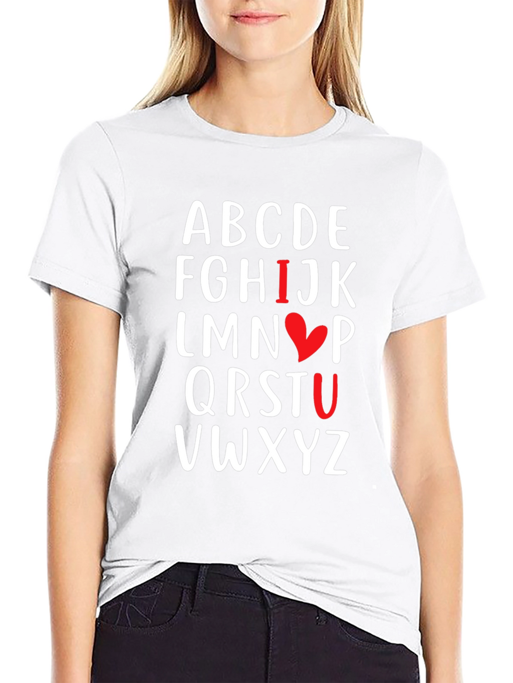 Alphabet I Love You Black T-Shirt