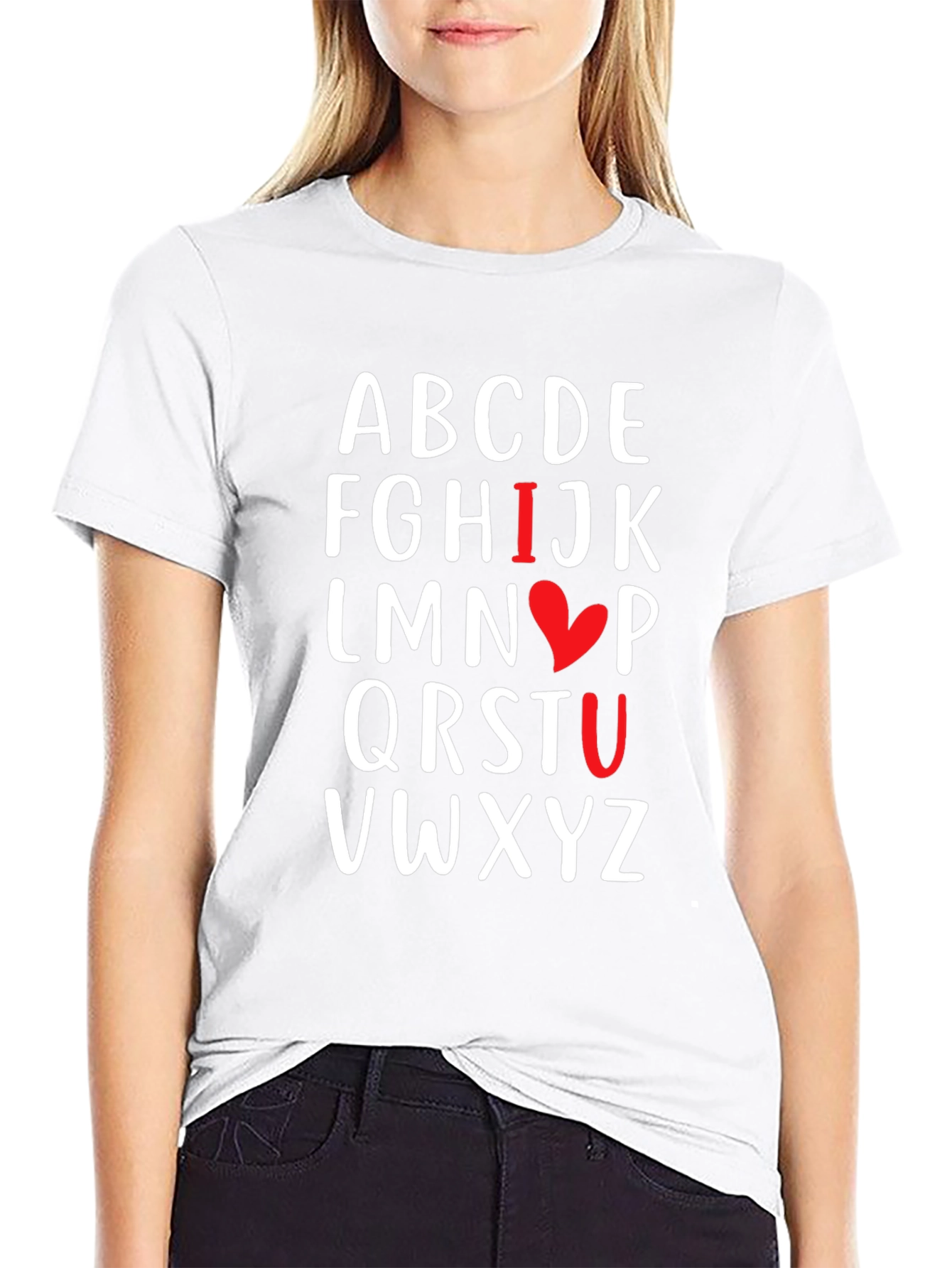 Alphabet I Love You Black T-Shirt