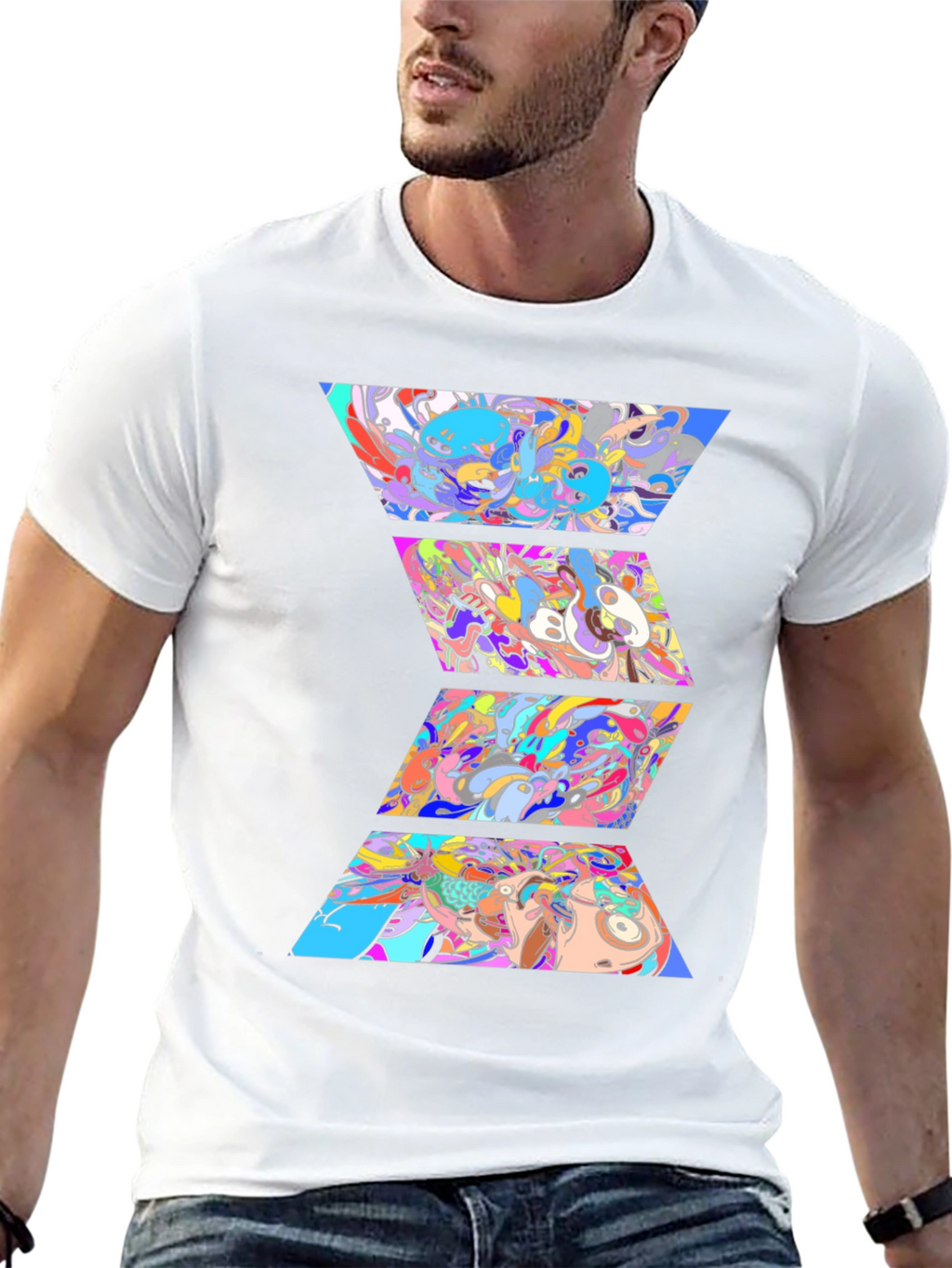 Abstract Geometric Art Mens Graphic T-Shirt
