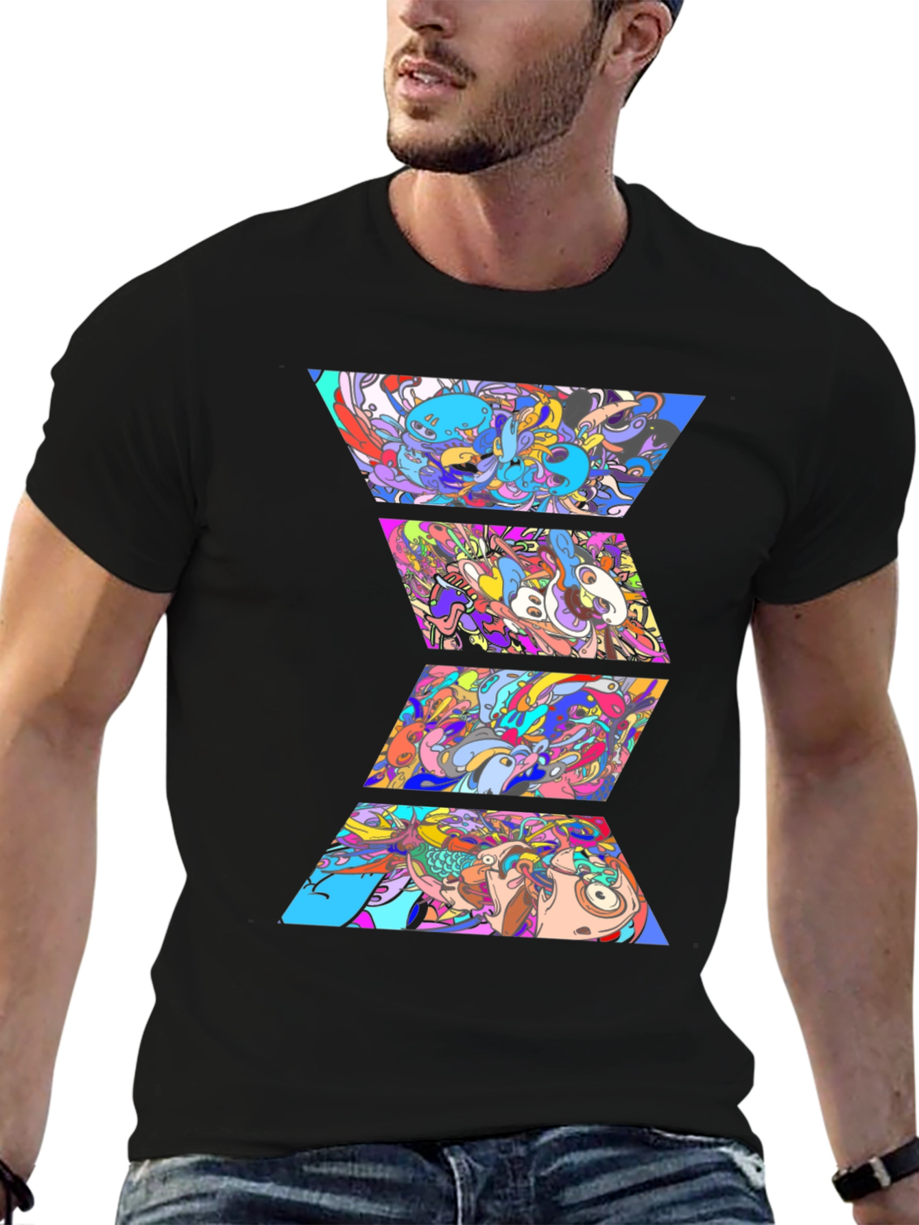 Abstract Geometric Art Mens Graphic T-Shirt