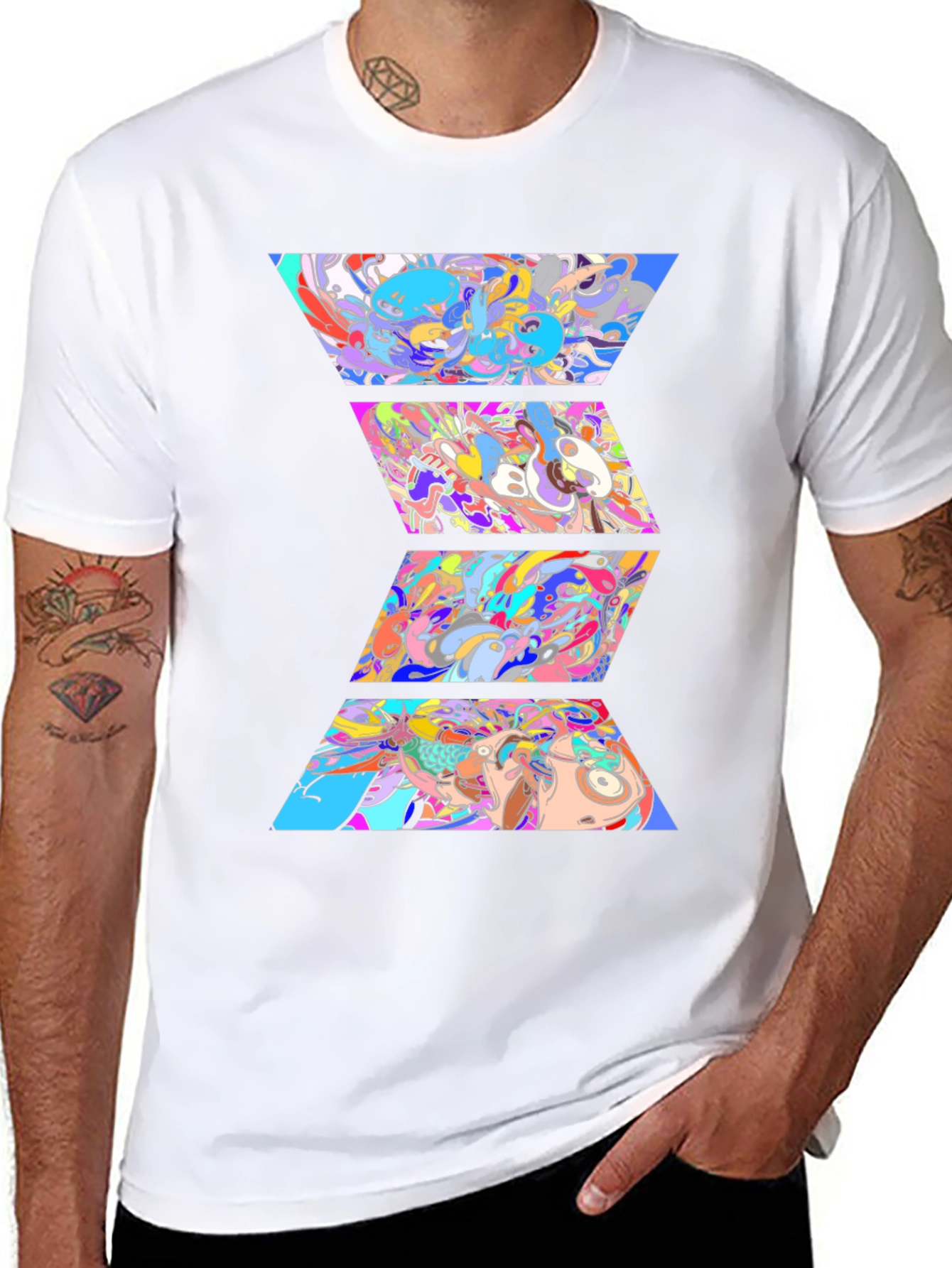 Abstract Geometric Art Mens Graphic T-Shirt