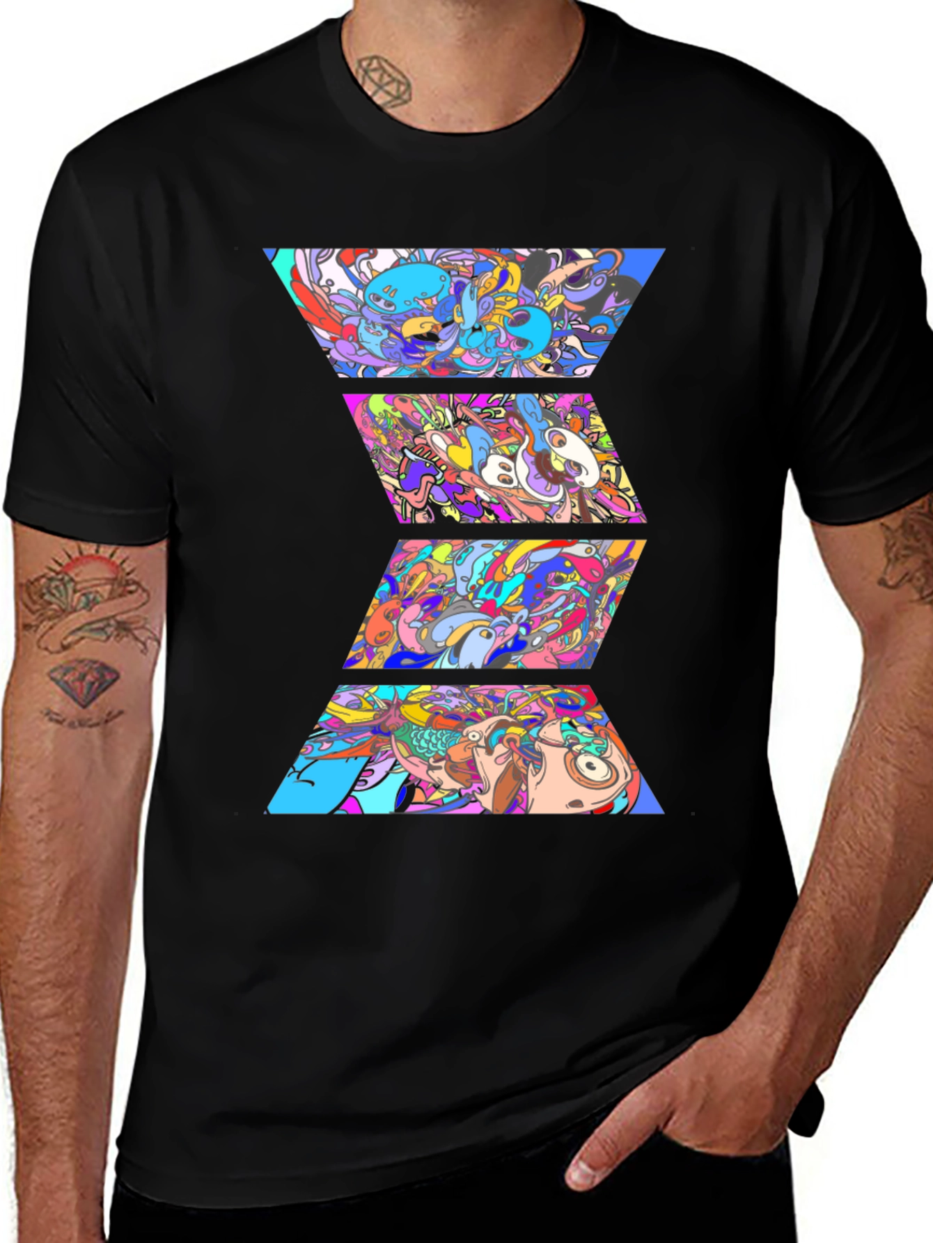 Abstract Geometric Art Mens Graphic T-Shirt