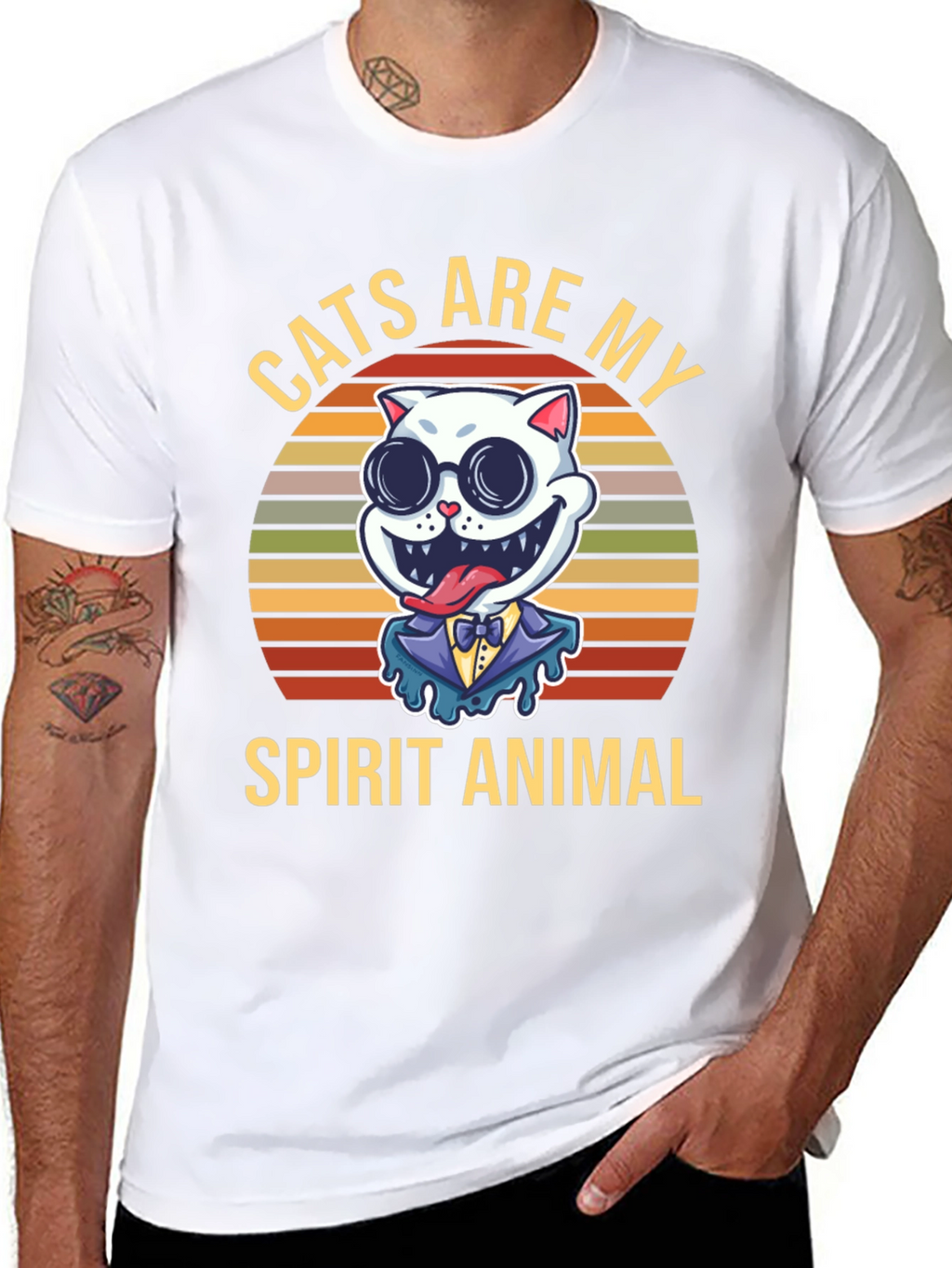 Cats Are My Spirit Animal Graphic T-Shirt