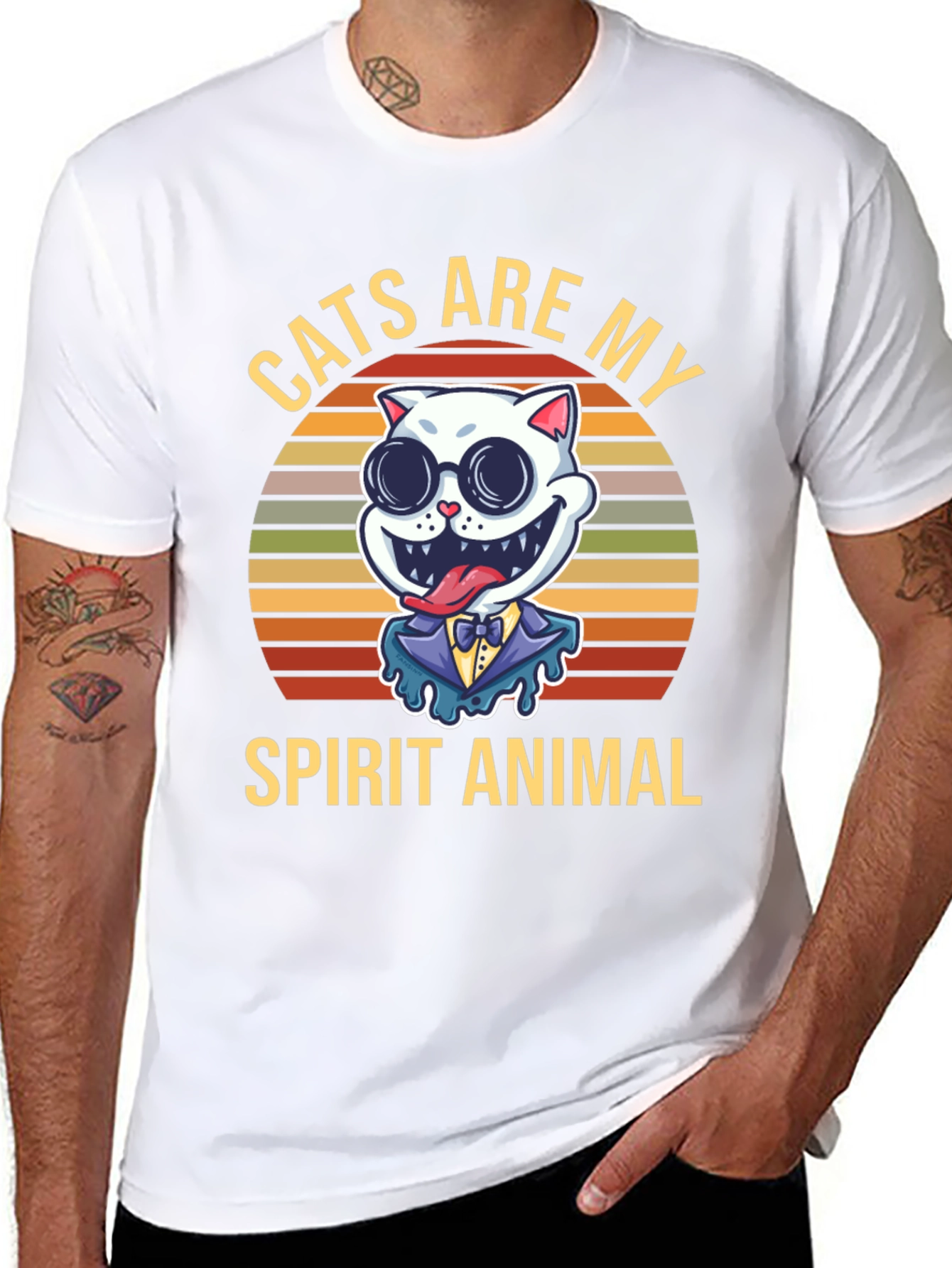 Cats Are My Spirit Animal Graphic T-Shirt