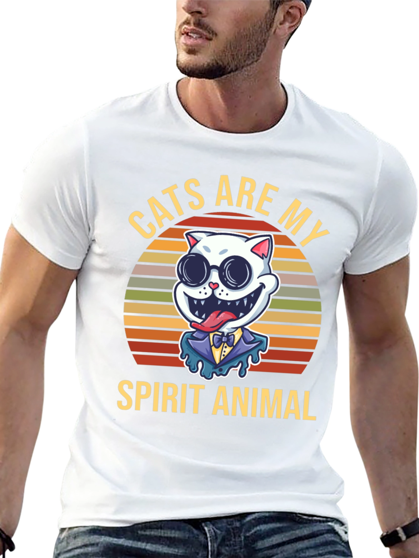 Cats Are My Spirit Animal Graphic T-Shirt