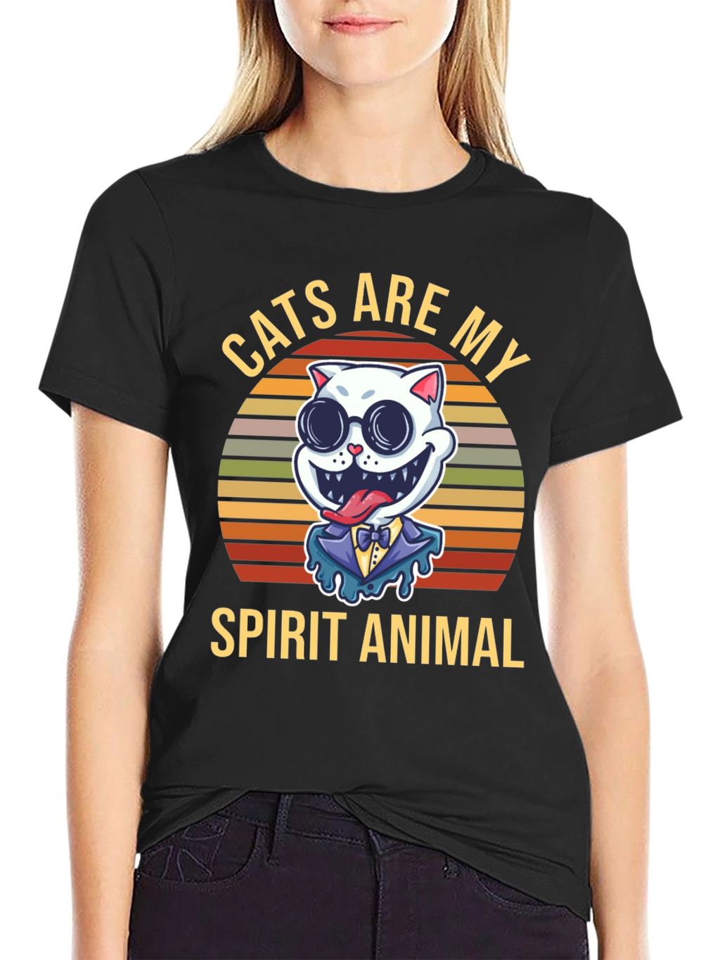 Cats Are My Spirit Animal Graphic T-Shirt